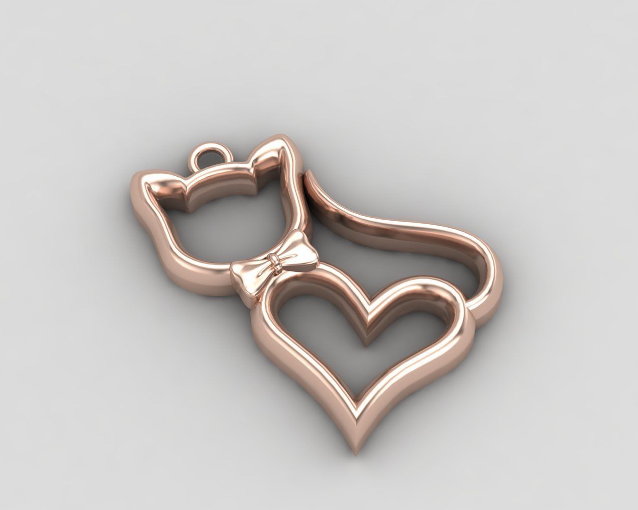 minimal cat pendant 116-MW 3D print model_5