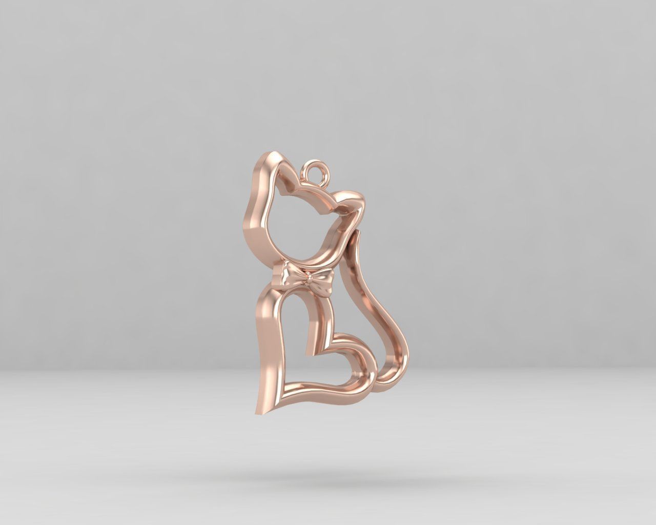 minimal cat pendant 116-MW 3D print model_8