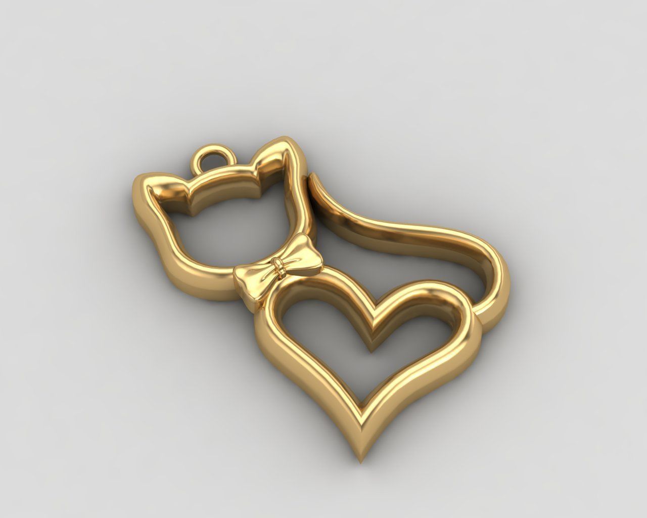 minimal cat pendant 116-MW 3D print model_6