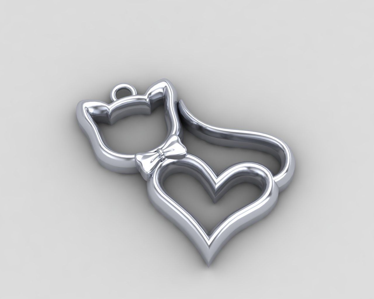 minimal cat pendant 116-MW 3D print model_7
