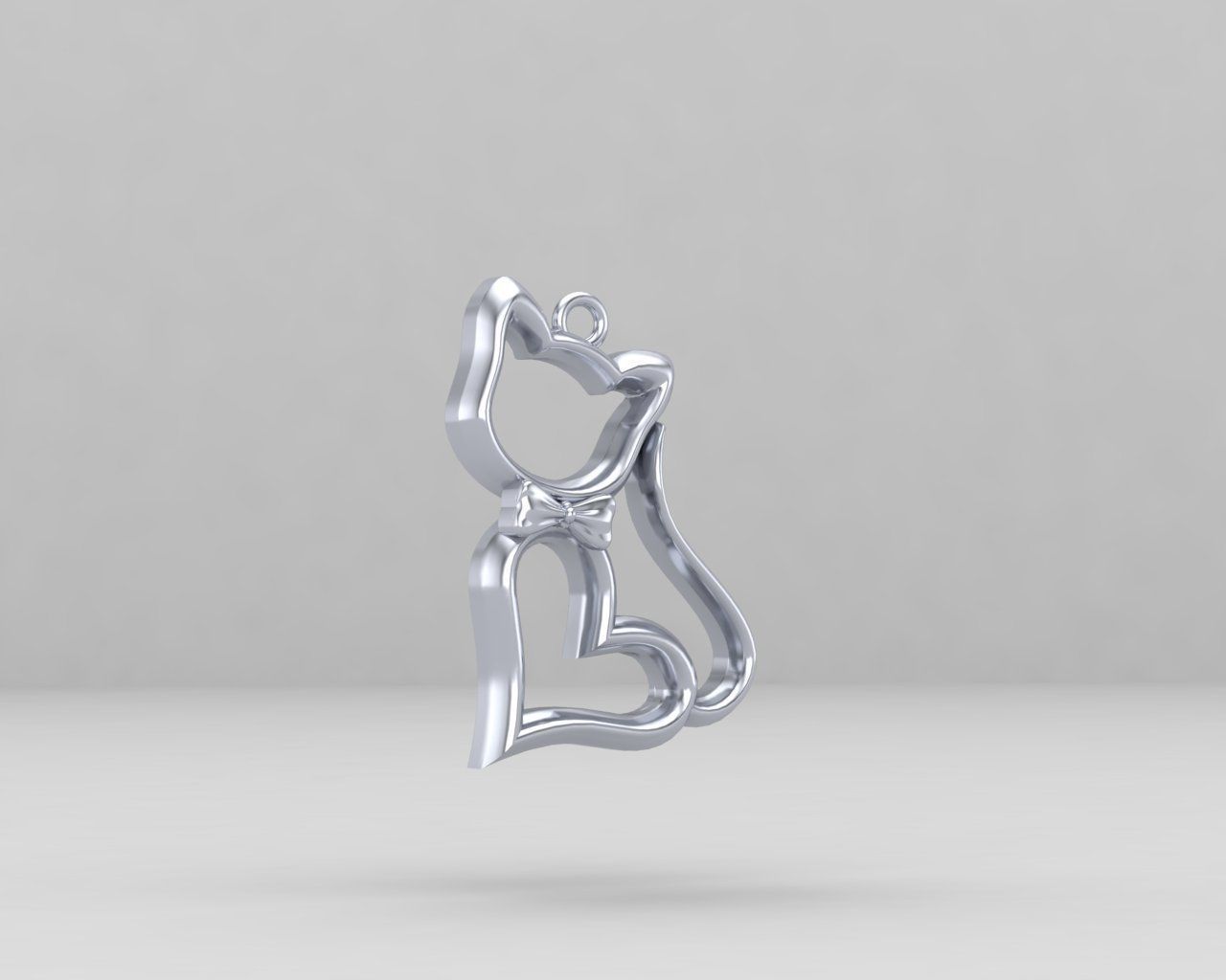 minimal cat pendant 116-MW 3D print model_10