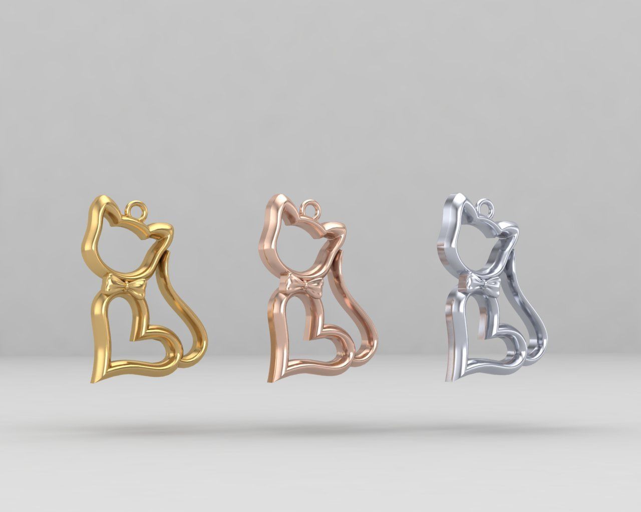 minimal cat pendant 116-MW 3D print model_4