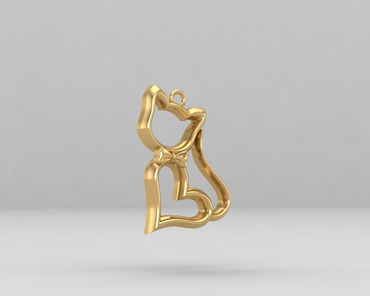 minimal cat pendant 116-MW 3D print model_9