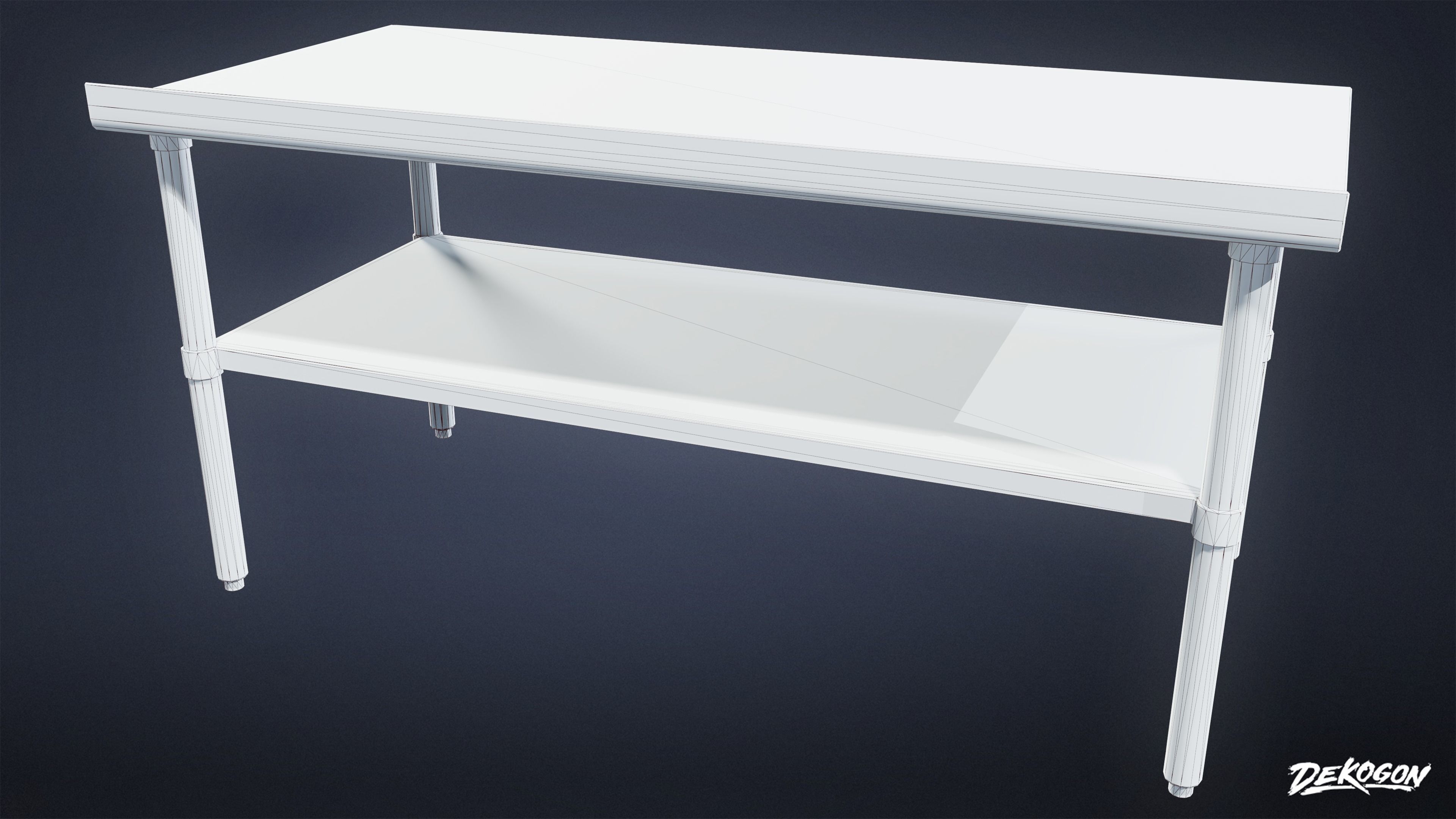 KITCHEN - Prep Table 01 - LOW POLY Low-poly 3D model_1