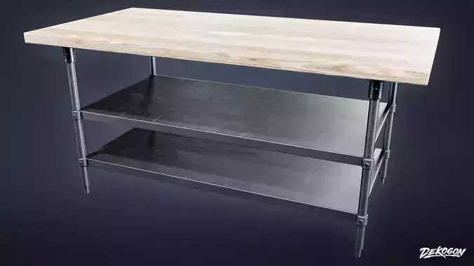 KITCHEN - Prep Table 02 - LOW POLY