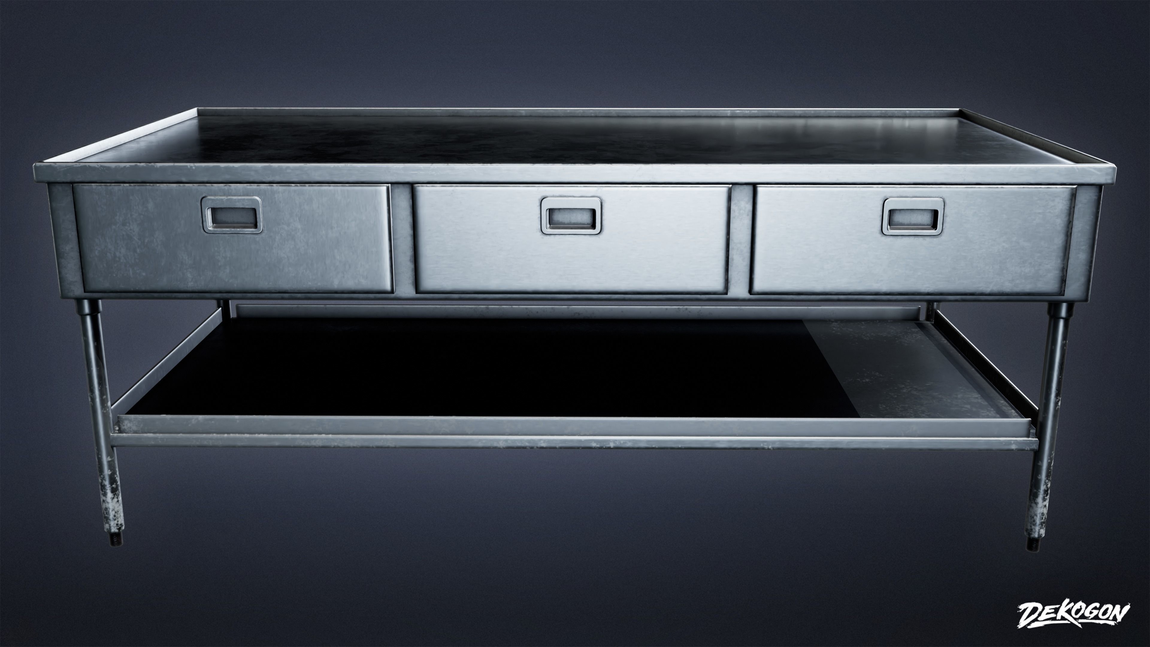 KITCHEN - Prep Table 03 - LOW POLY Low-poly 3D model_2