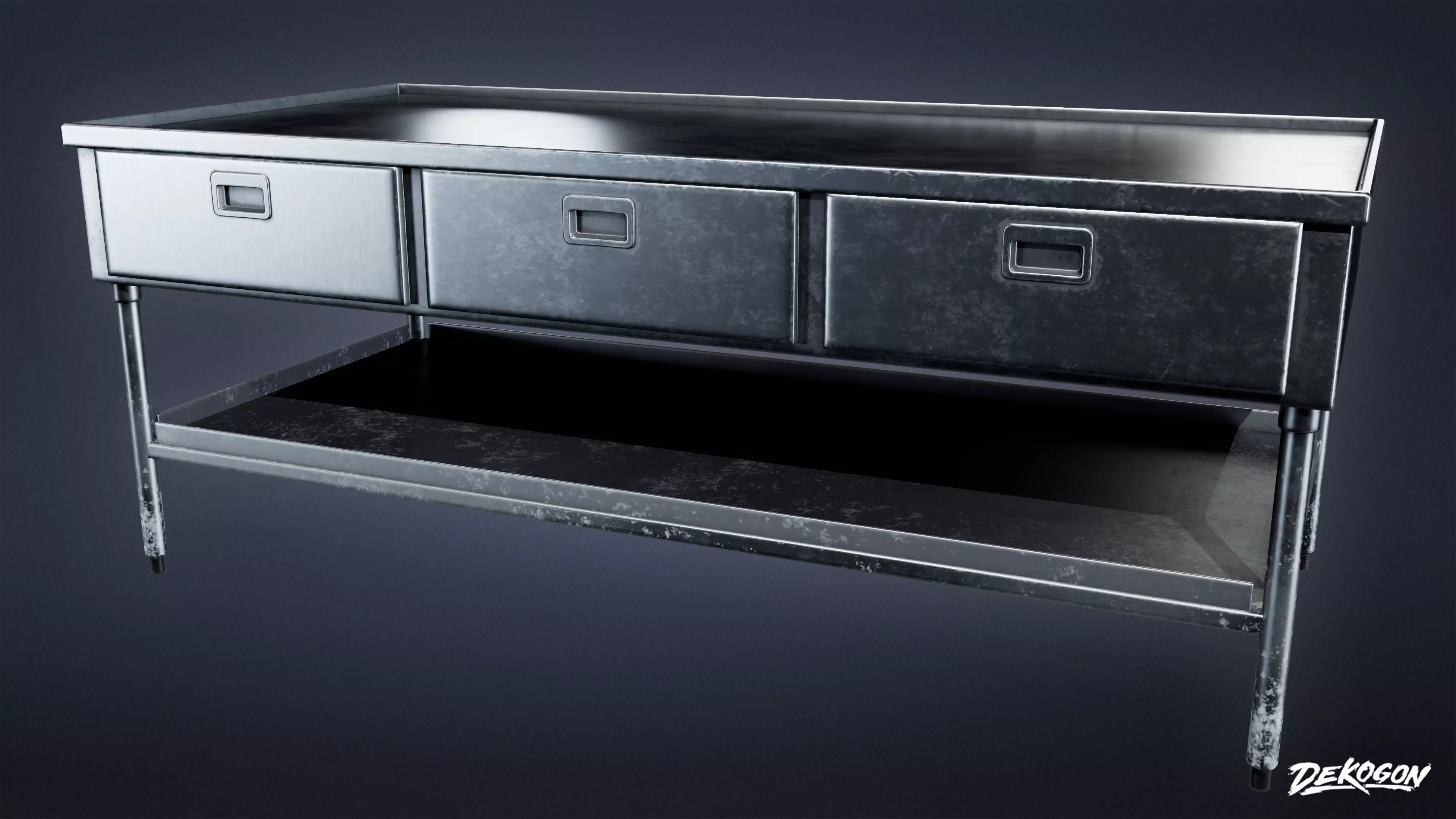 KITCHEN - Prep Table 03 - LOW POLY Low-poly 3D model_0