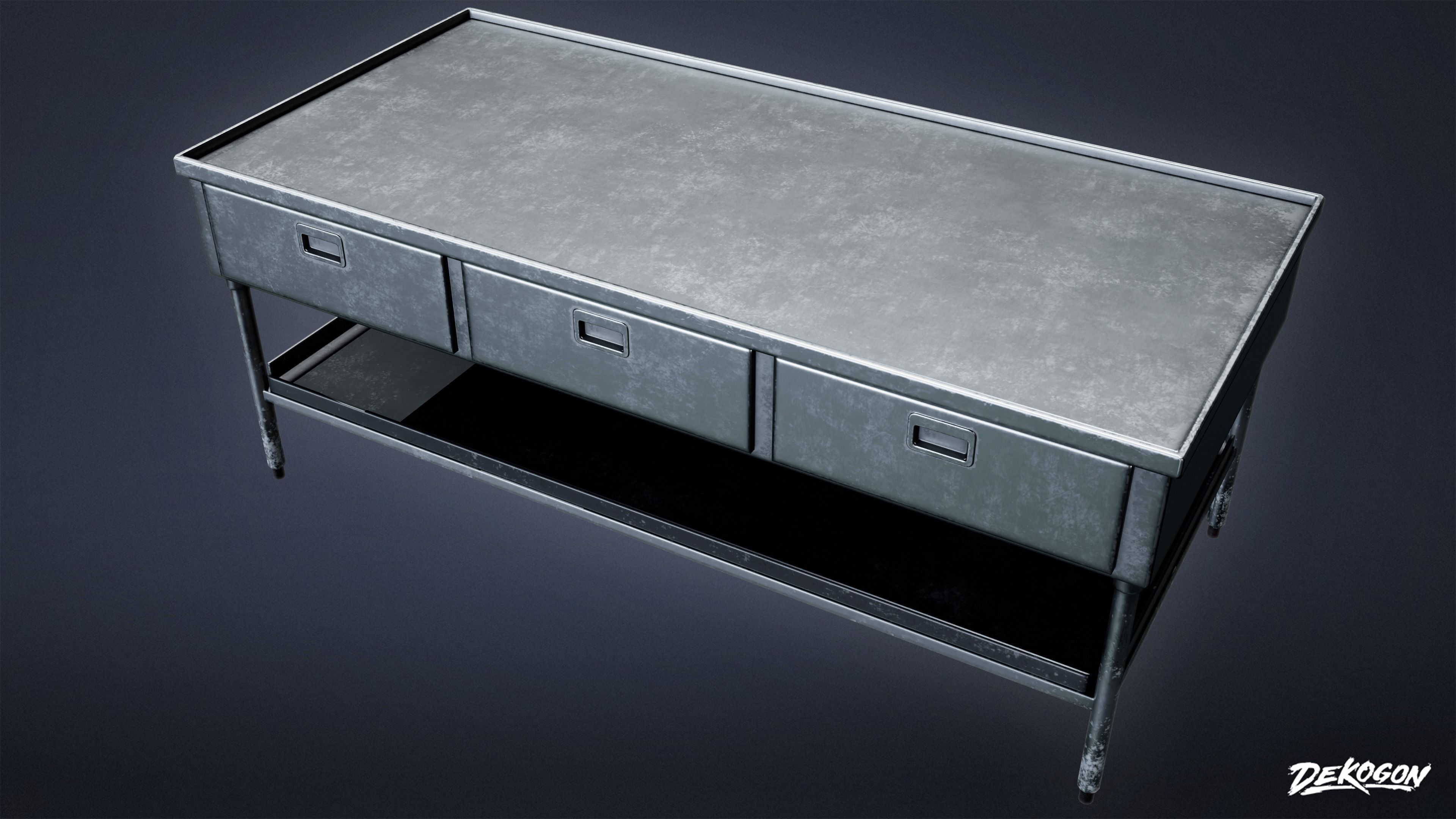 KITCHEN - Prep Table 03 - LOW POLY Low-poly 3D model_5