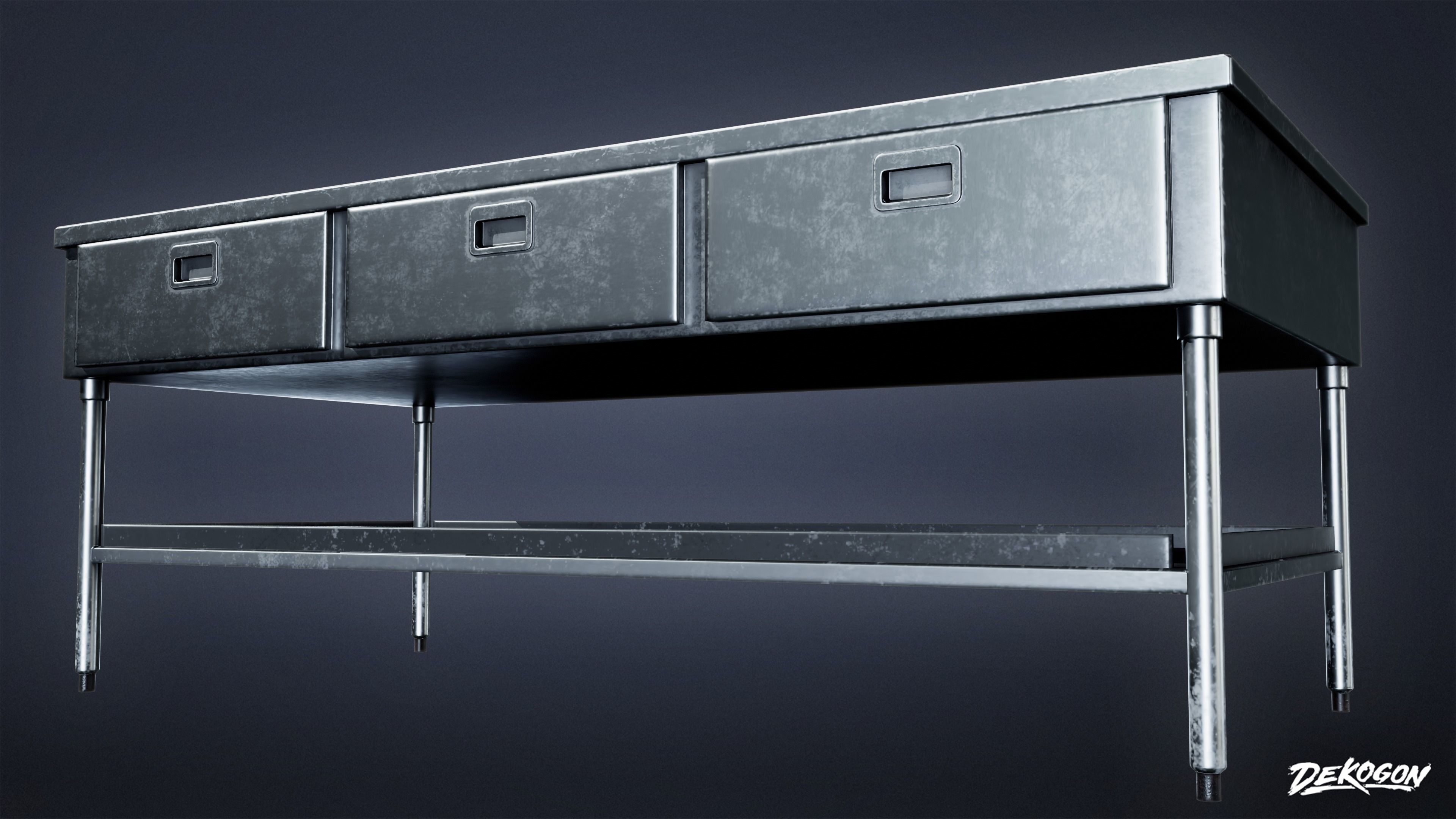 KITCHEN - Prep Table 03 - LOW POLY Low-poly 3D model_6