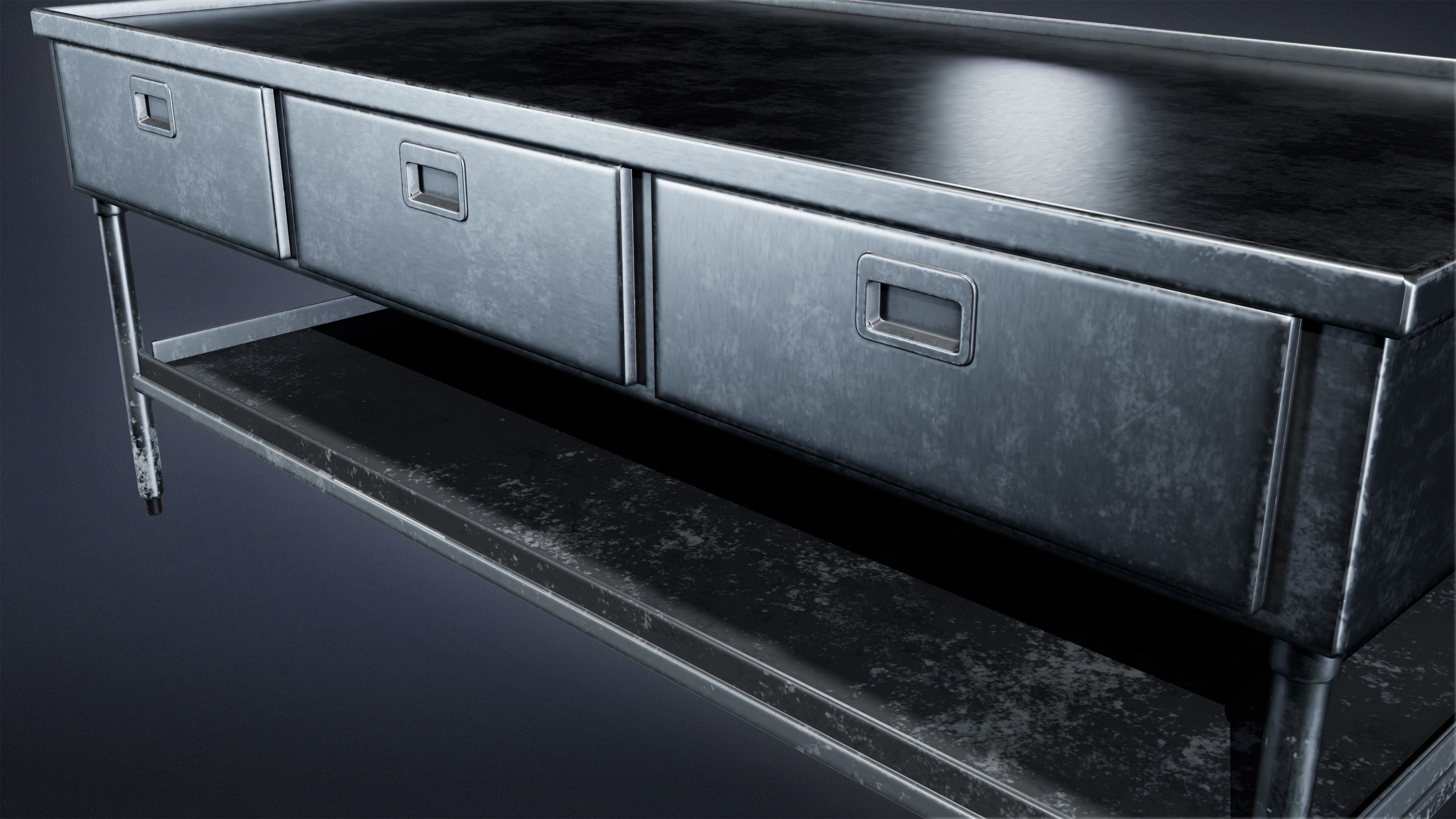 KITCHEN - Prep Table 03 - LOW POLY Low-poly 3D model_4