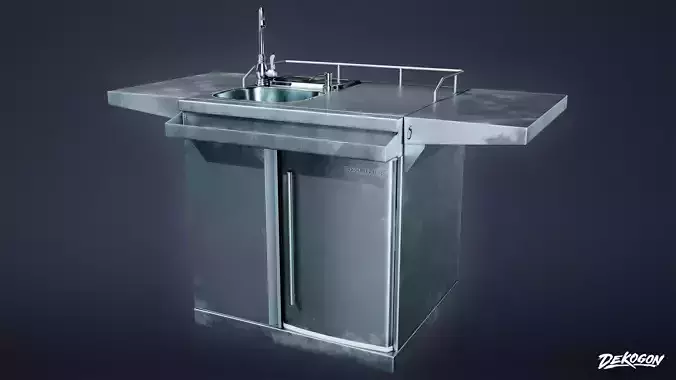 KITCHEN - Prep Table 04 - LOW POLY