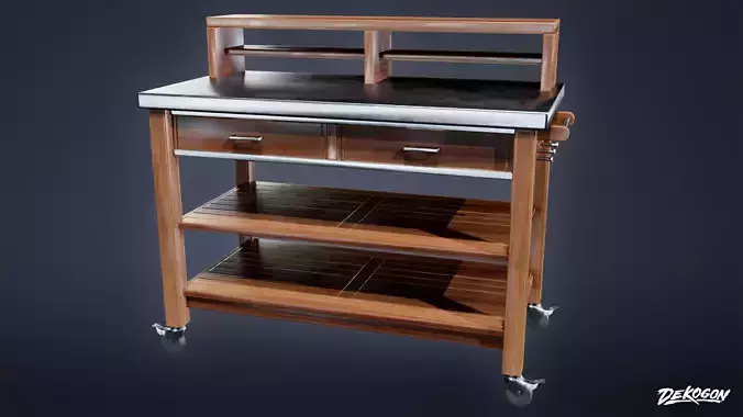 KITCHEN - Prep Table 05 - LOW POLY