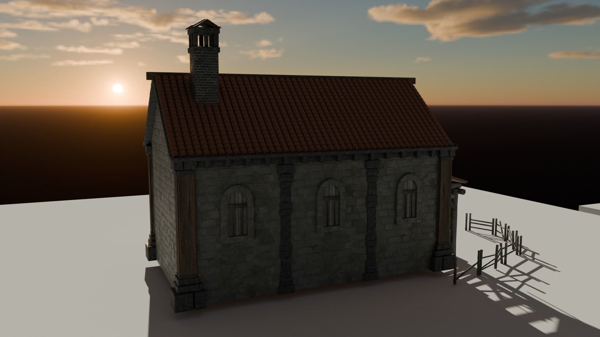 Country house Low-poly 3D model_7