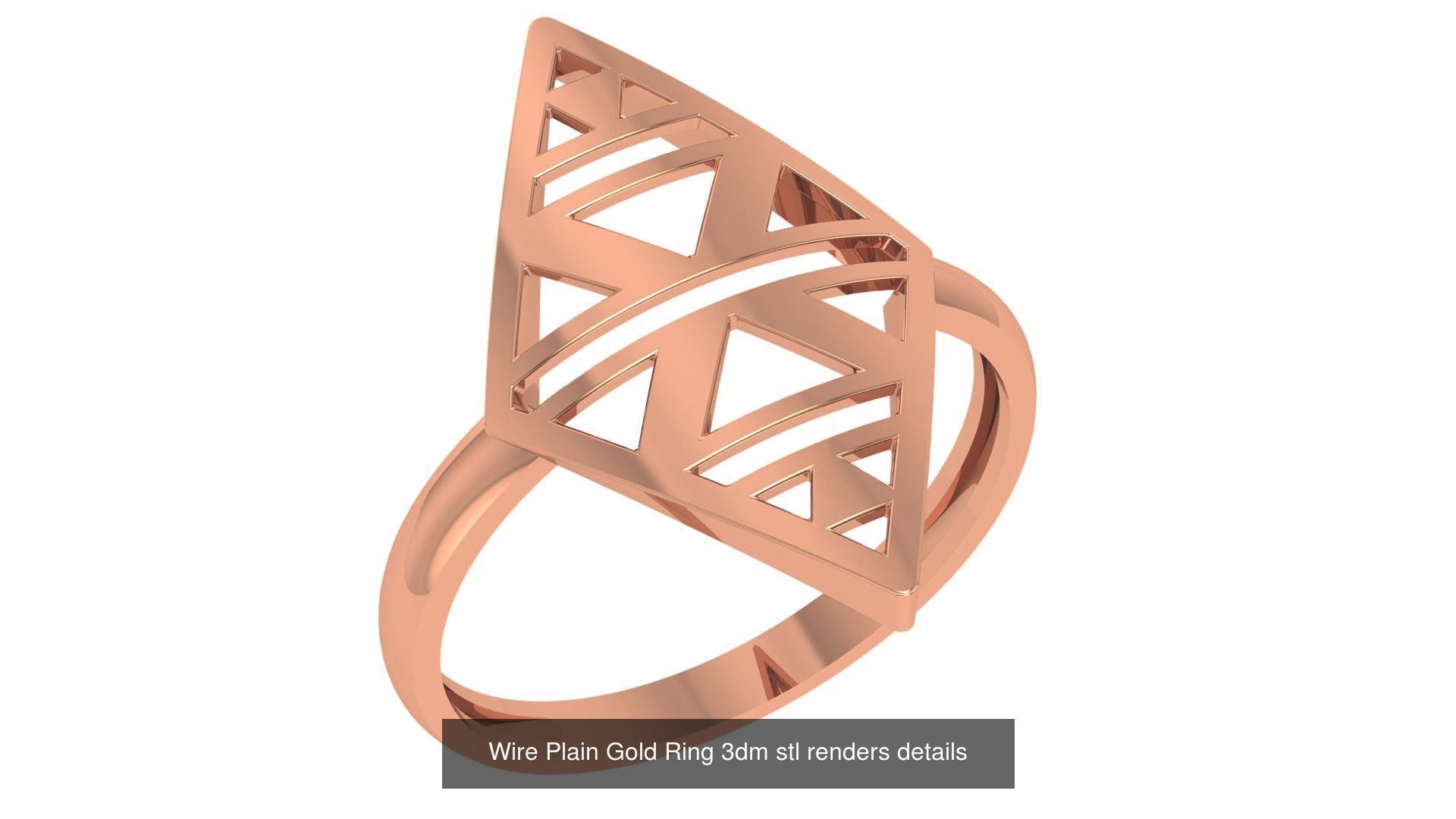 30 Wire Plain Gold Ring 3dm stl renders details 3D Model Collection_23