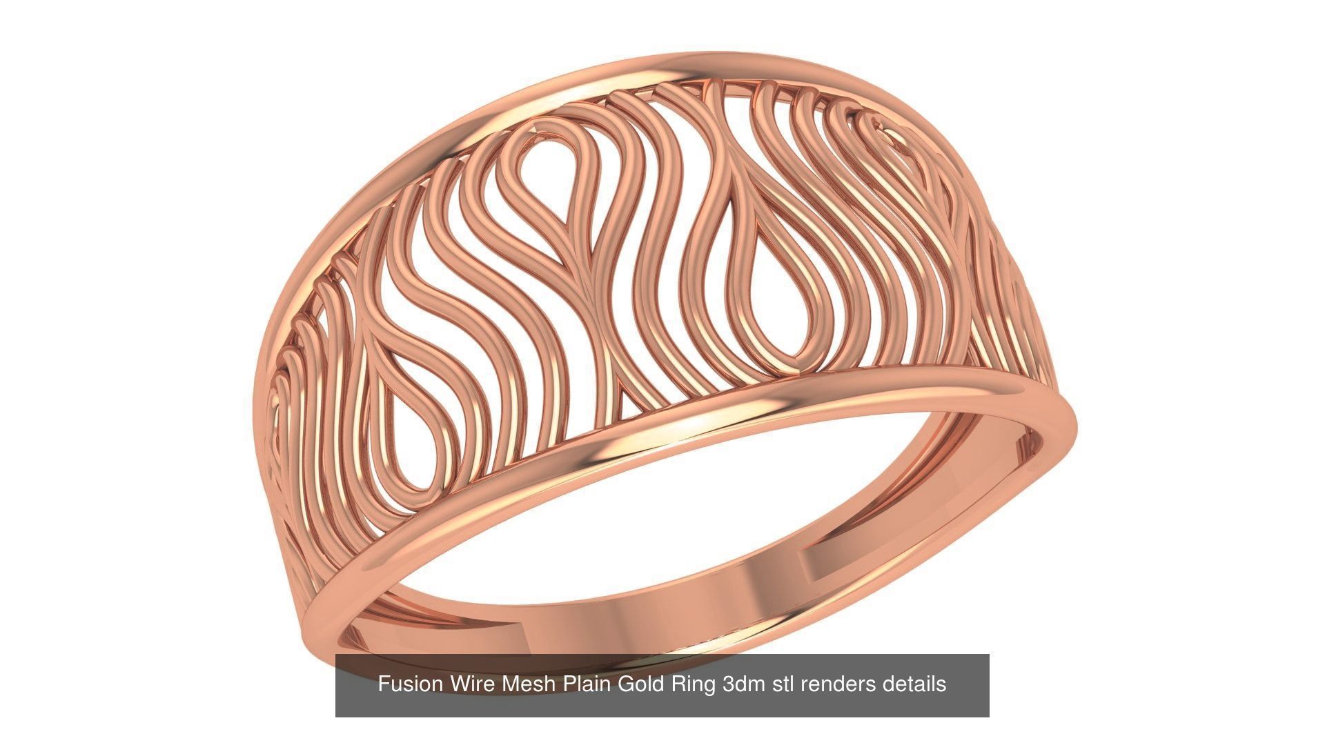 30 Wire Plain Gold Ring 3dm stl renders details 3D Model Collection_5