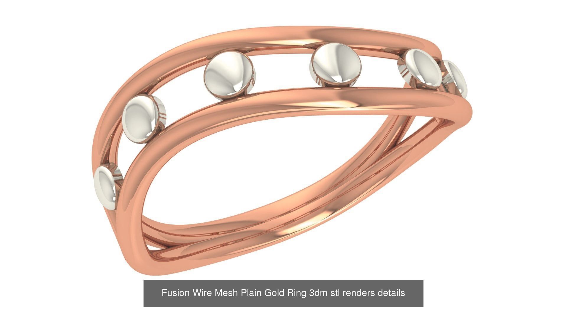 30 Wire Plain Gold Ring 3dm stl renders details 3D Model Collection_27