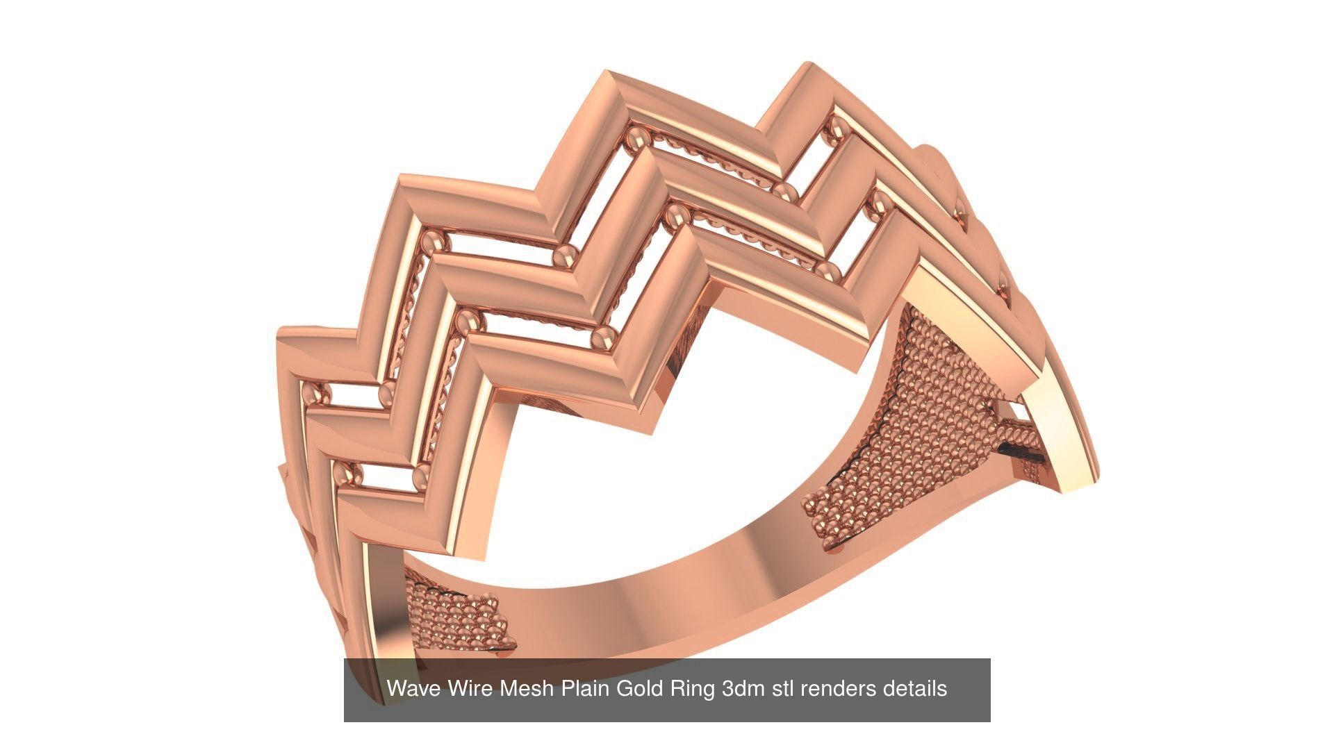 30 Wire Plain Gold Ring 3dm stl renders details 3D Model Collection_10