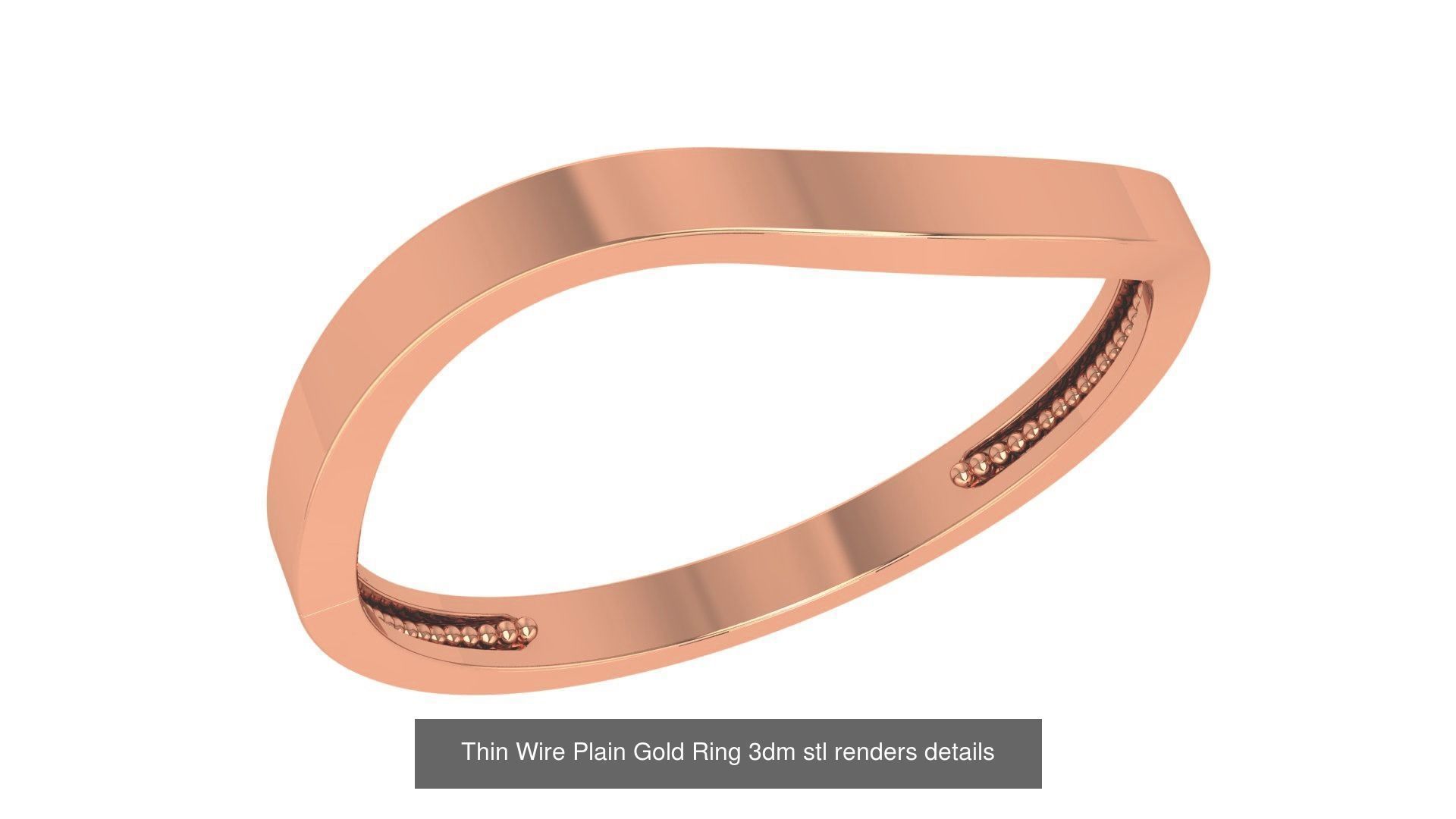 30 Wire Plain Gold Ring 3dm stl renders details 3D Model Collection_9