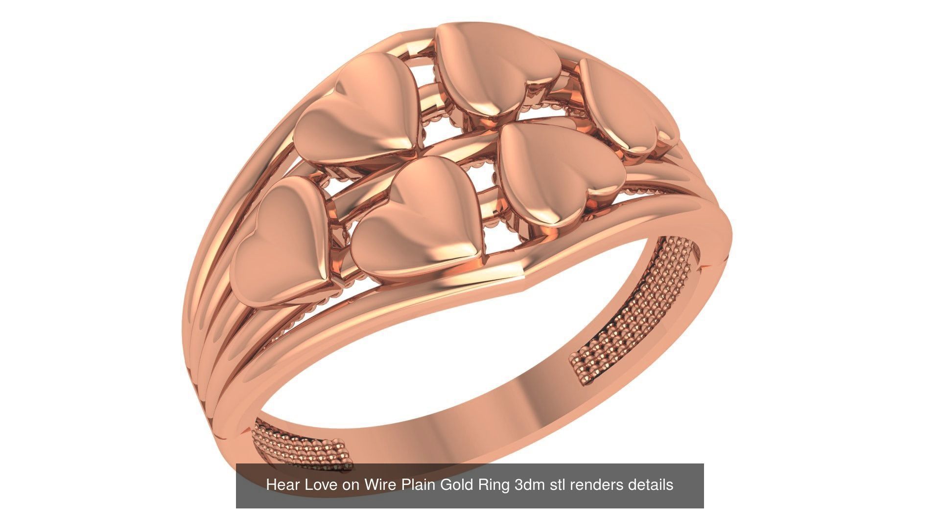 30 Wire Plain Gold Ring 3dm stl renders details 3D Model Collection_18