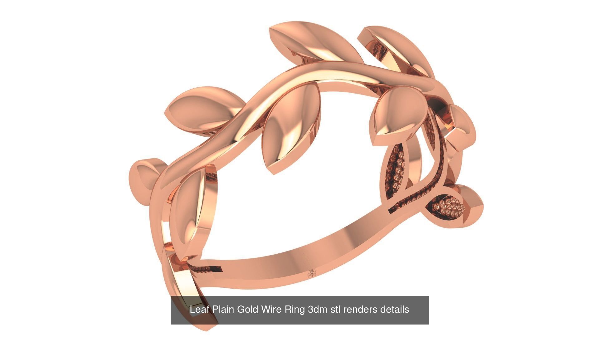 30 Wire Plain Gold Ring 3dm stl renders details 3D Model Collection_24
