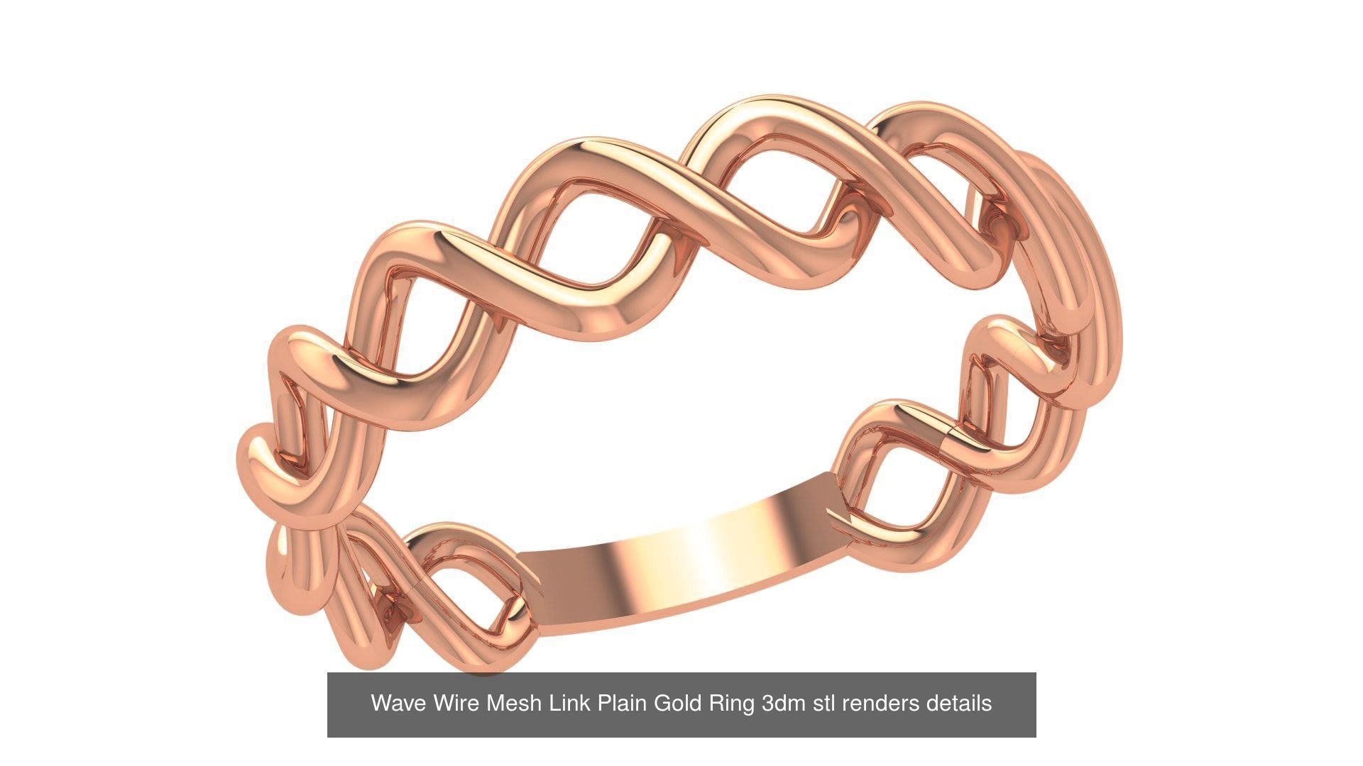 30 Wire Plain Gold Ring 3dm stl renders details 3D Model Collection_15