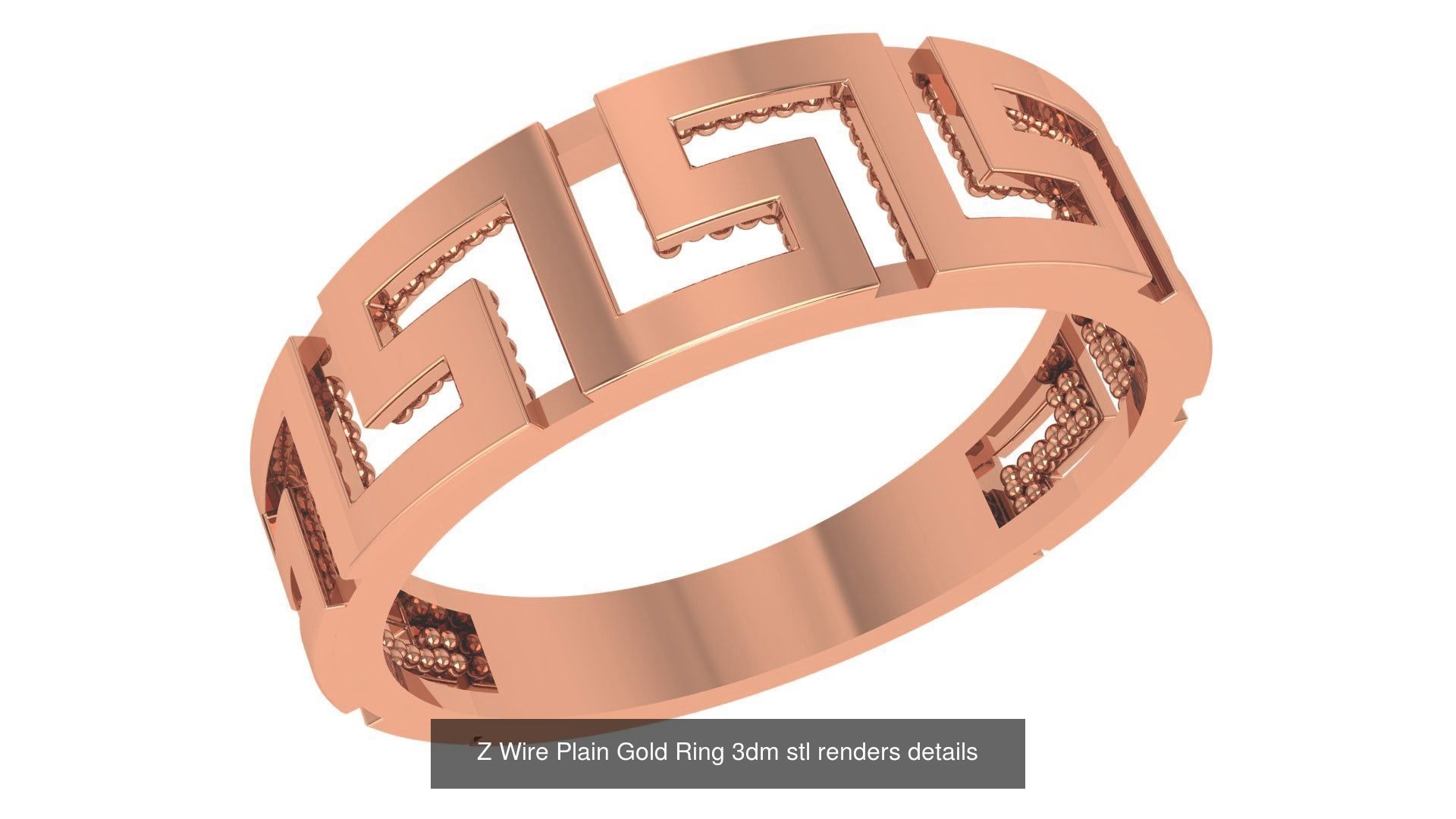 30 Wire Plain Gold Ring 3dm stl renders details 3D Model Collection_16