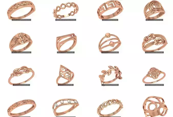 30 Wire Plain Gold Ring 3dm stl renders details 3D Model Collection
