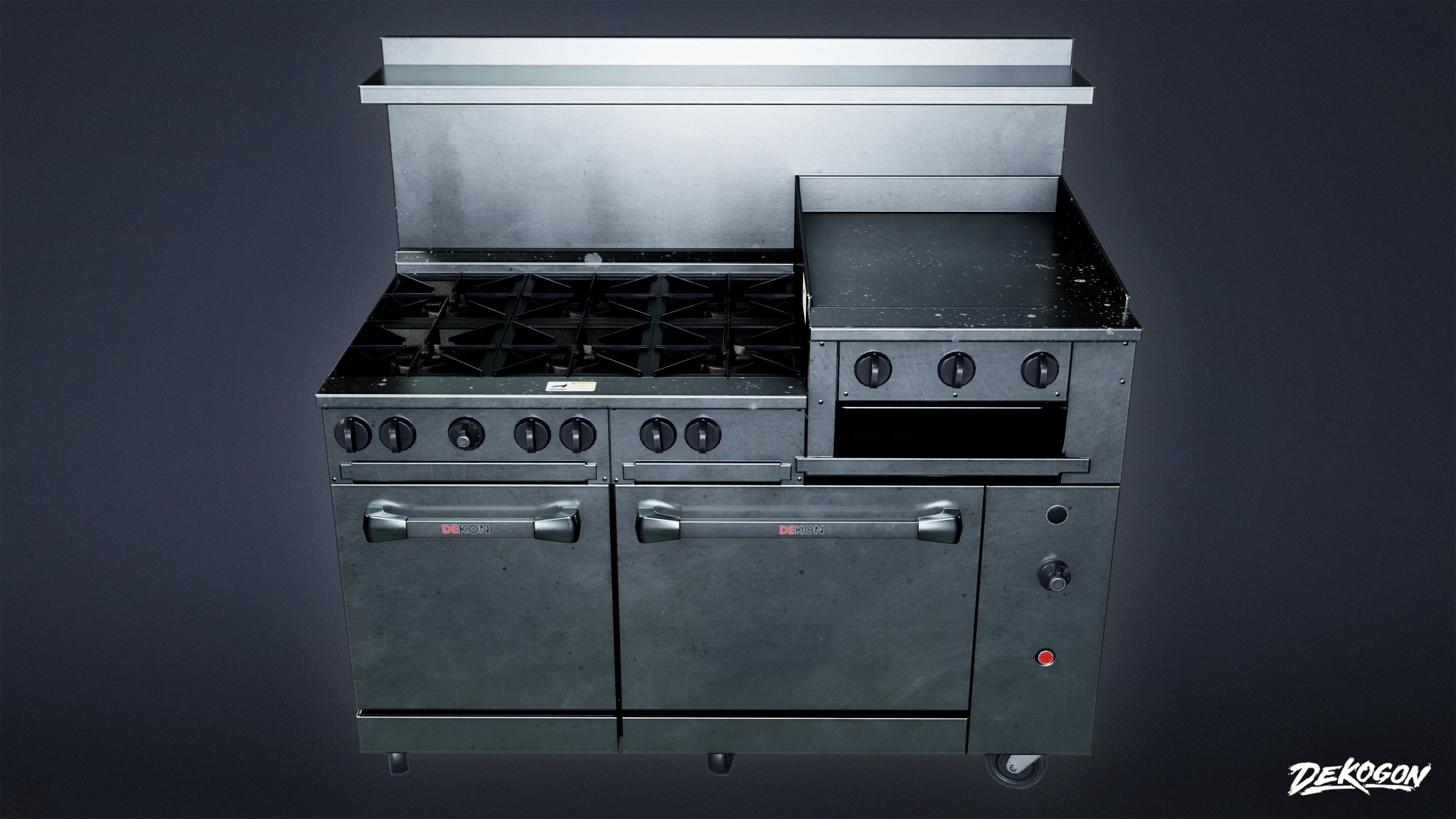 KITCHEN - Range 01 - LOW POLY Low-poly 3D model_3