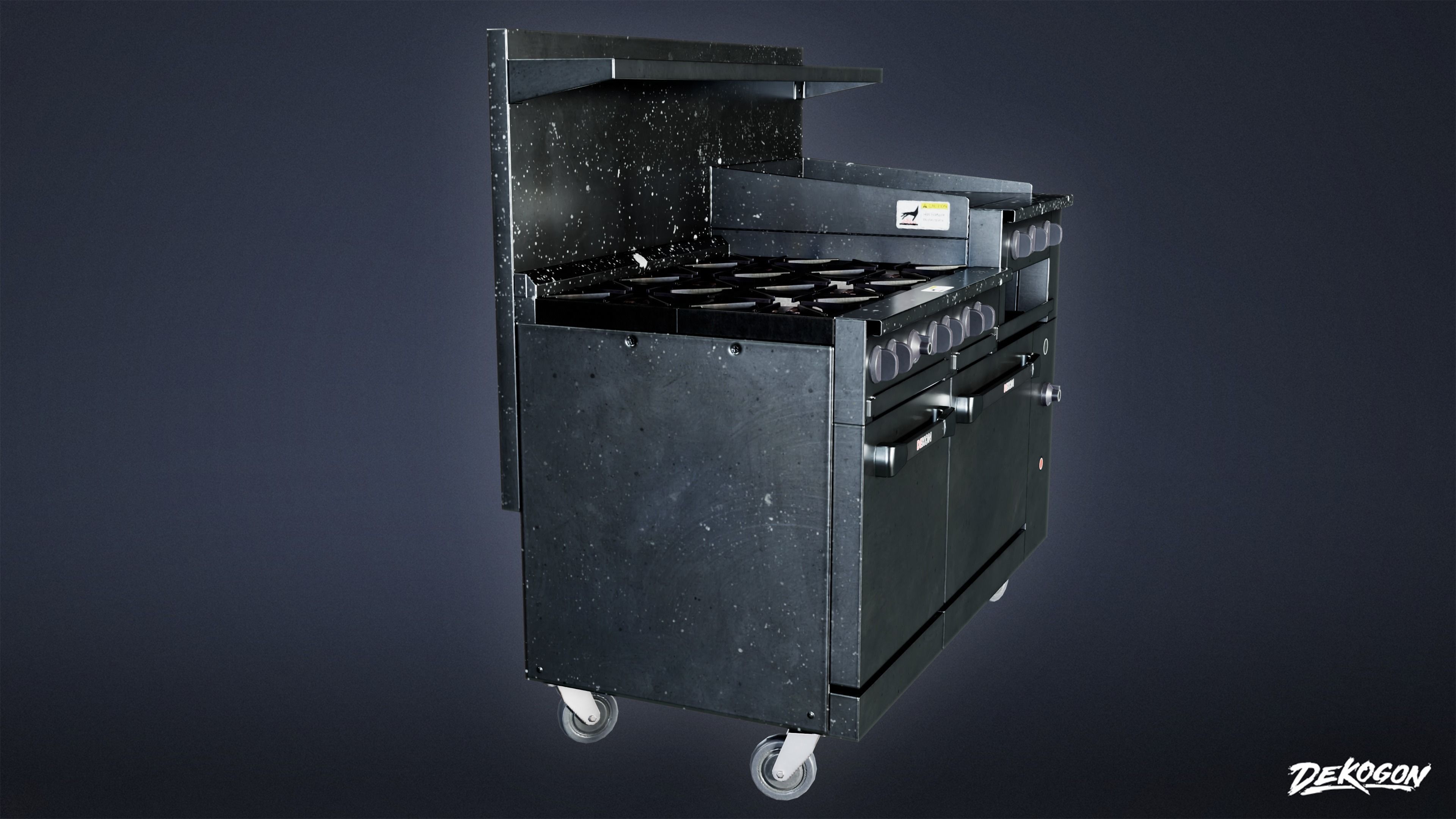 KITCHEN - Range 01 - LOW POLY Low-poly 3D model_2