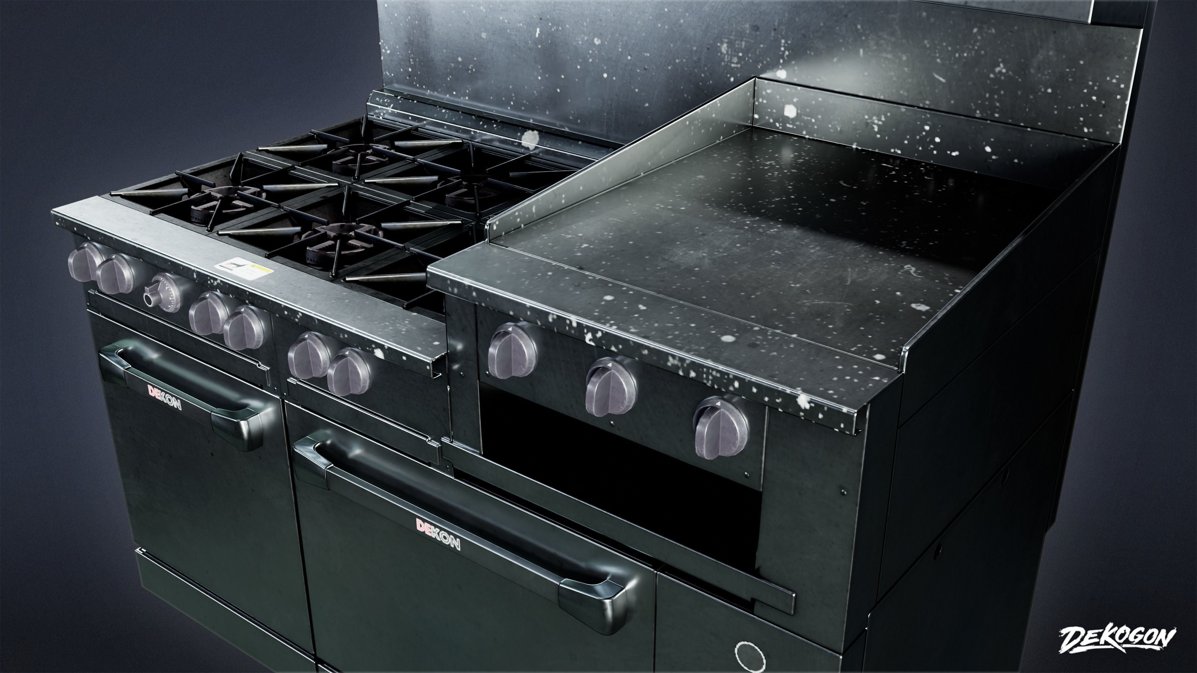 KITCHEN - Range 01 - LOW POLY Low-poly 3D model_7