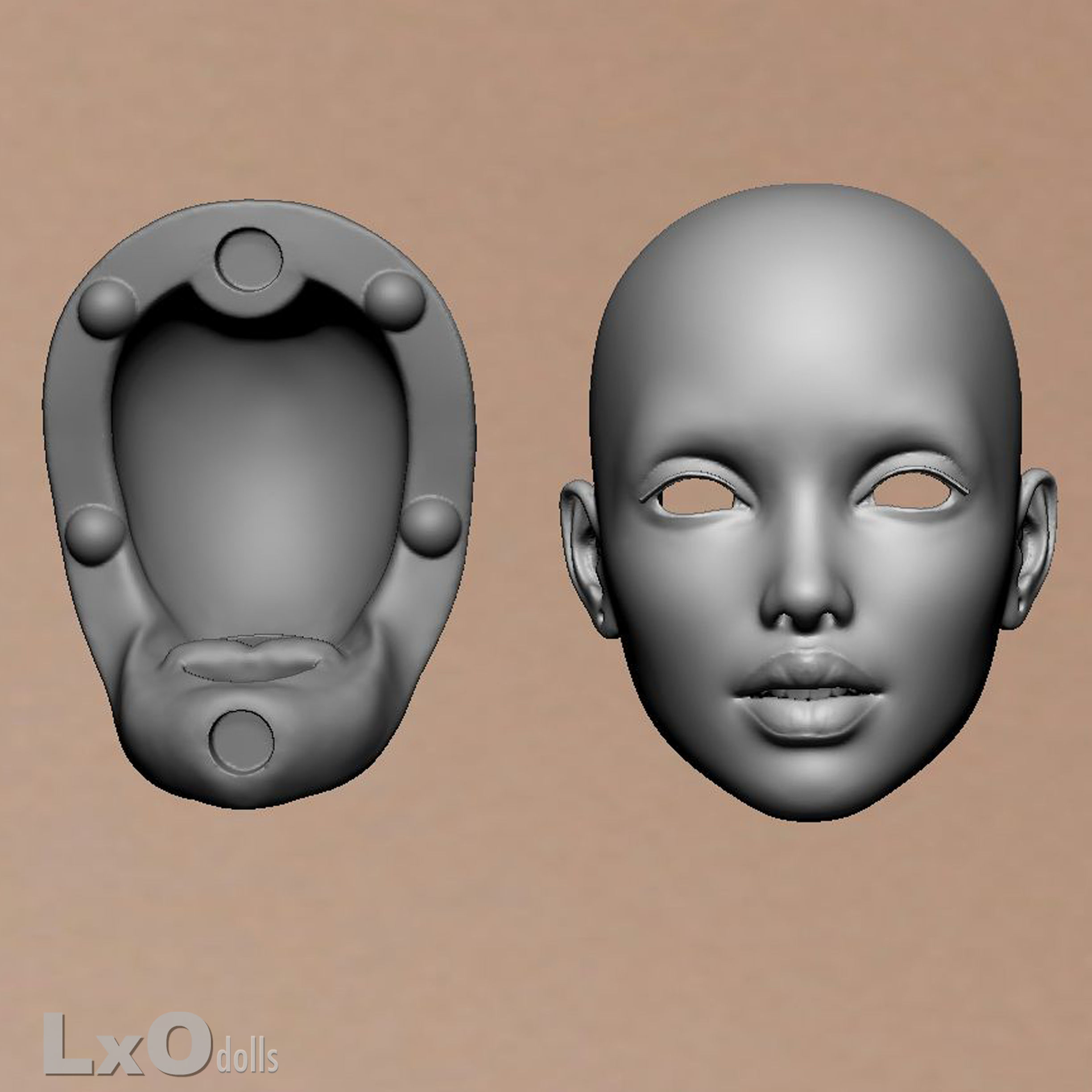 3D BJD doll Head Female Character Teenager 3D print - JILL 3D print model_2