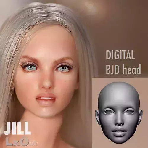 3D BJD doll Head Female Character Teenager 3D print - JILL