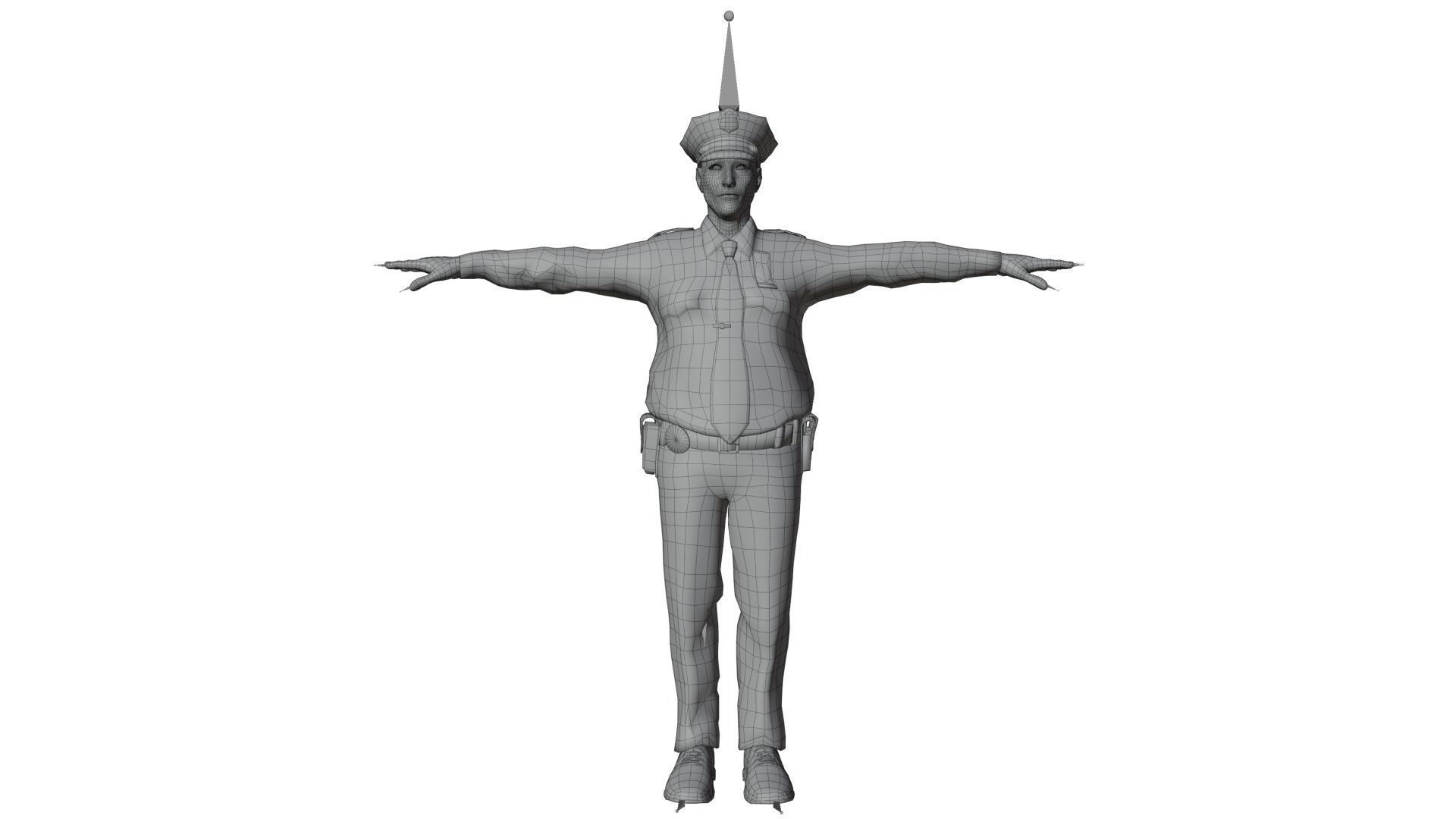 Grizzled Guardian - Authentic 3D Model of an Old Police Man 3D model_8