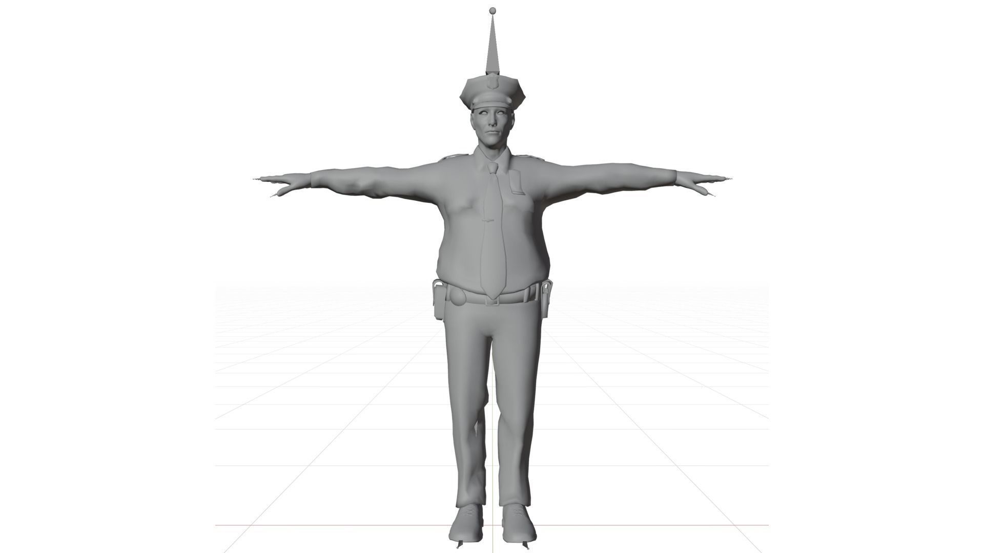 Grizzled Guardian - Authentic 3D Model of an Old Police Man 3D model_7