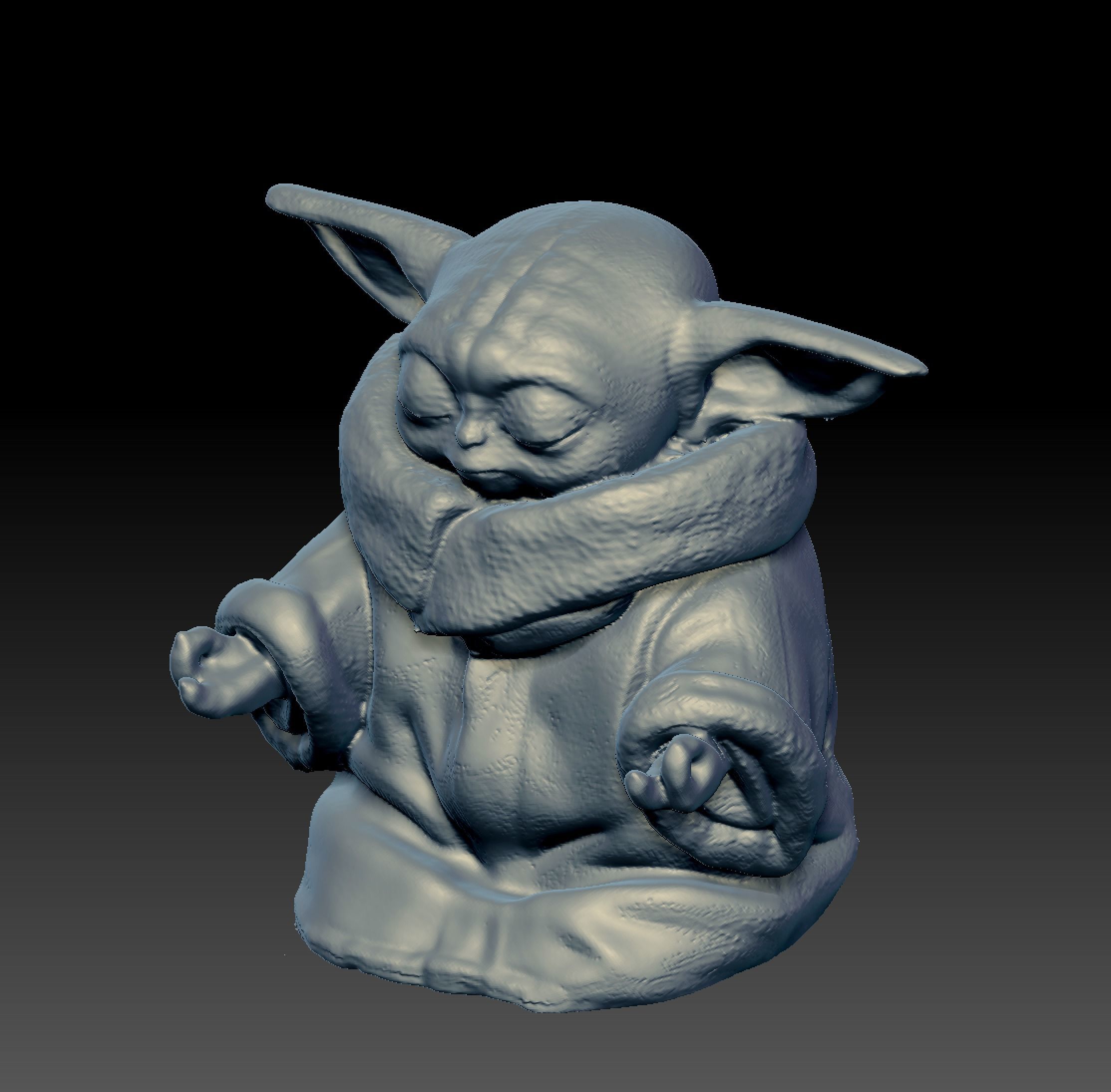 Meditating Baby Frog 3D print model_2