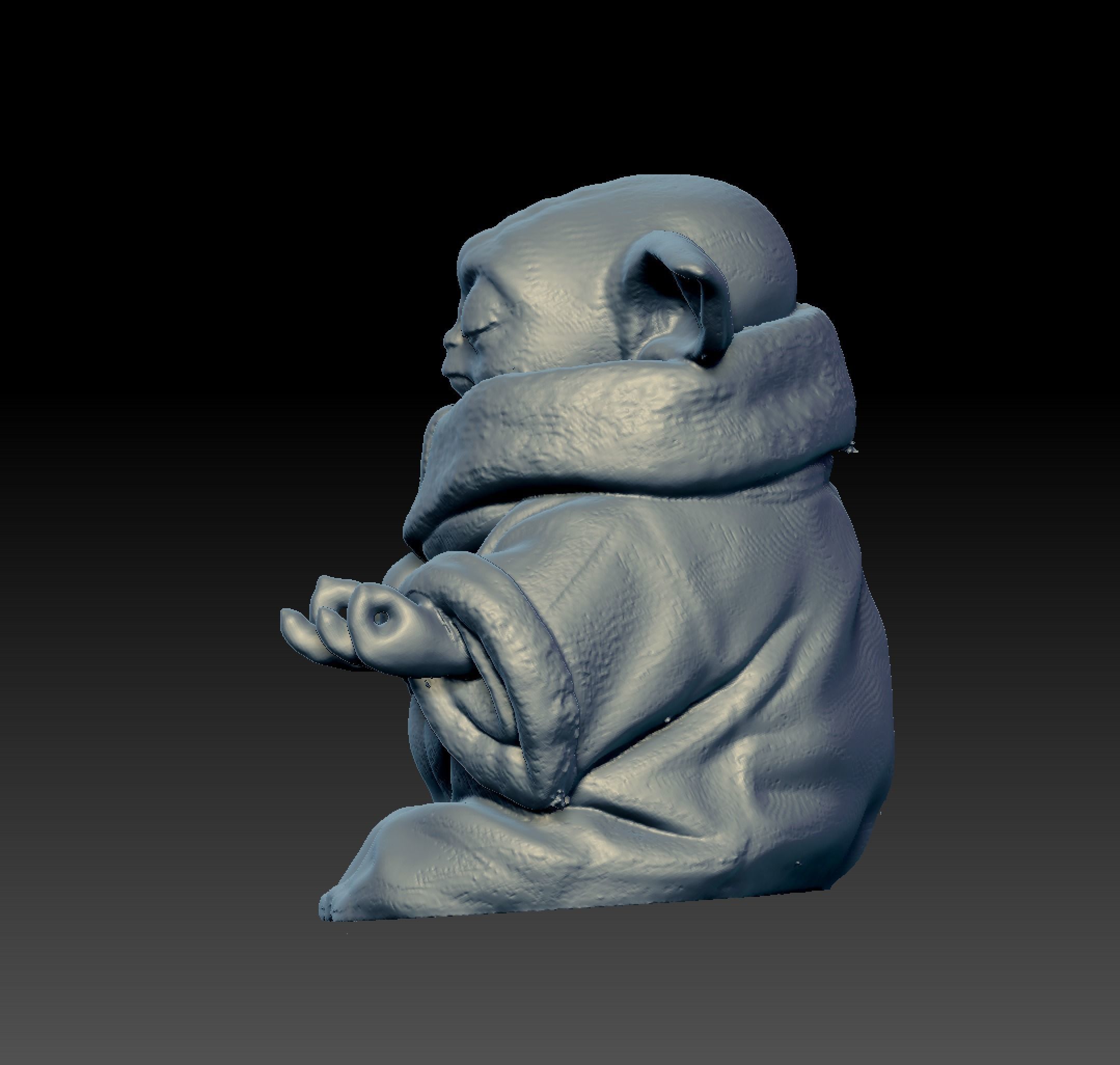 Meditating Baby Frog 3D print model_1