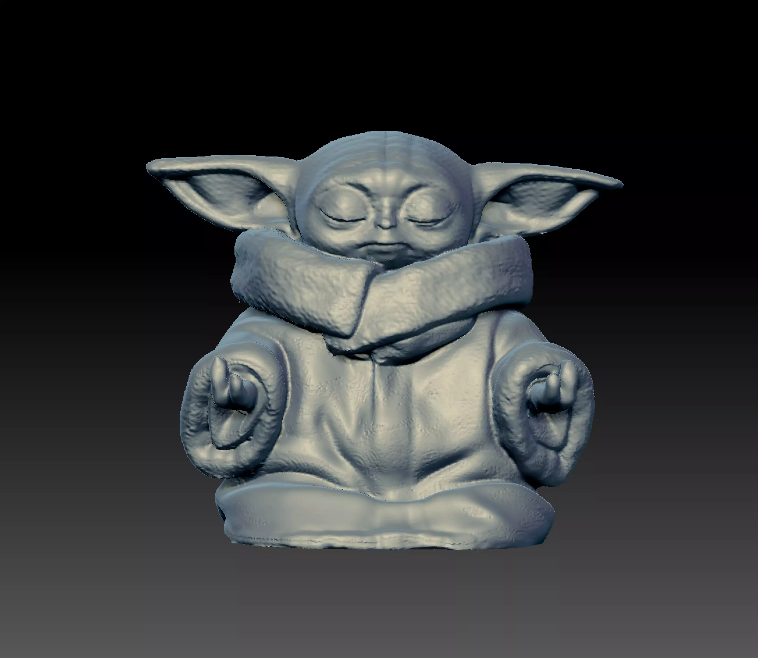 Meditating Baby Frog 3D print model_0