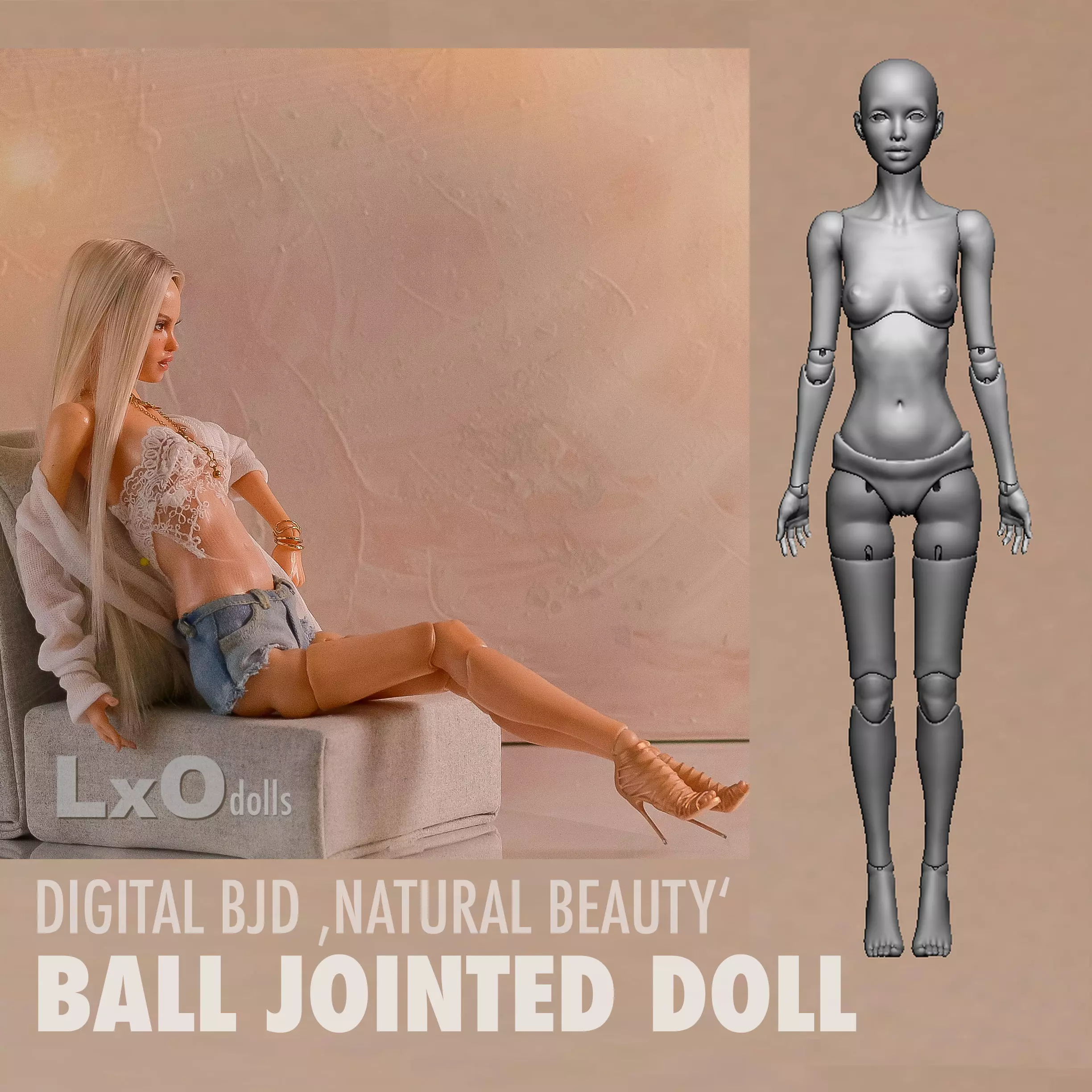 3D BJD doll NATURAL BEAUTY - 3D print model 3D print model_0