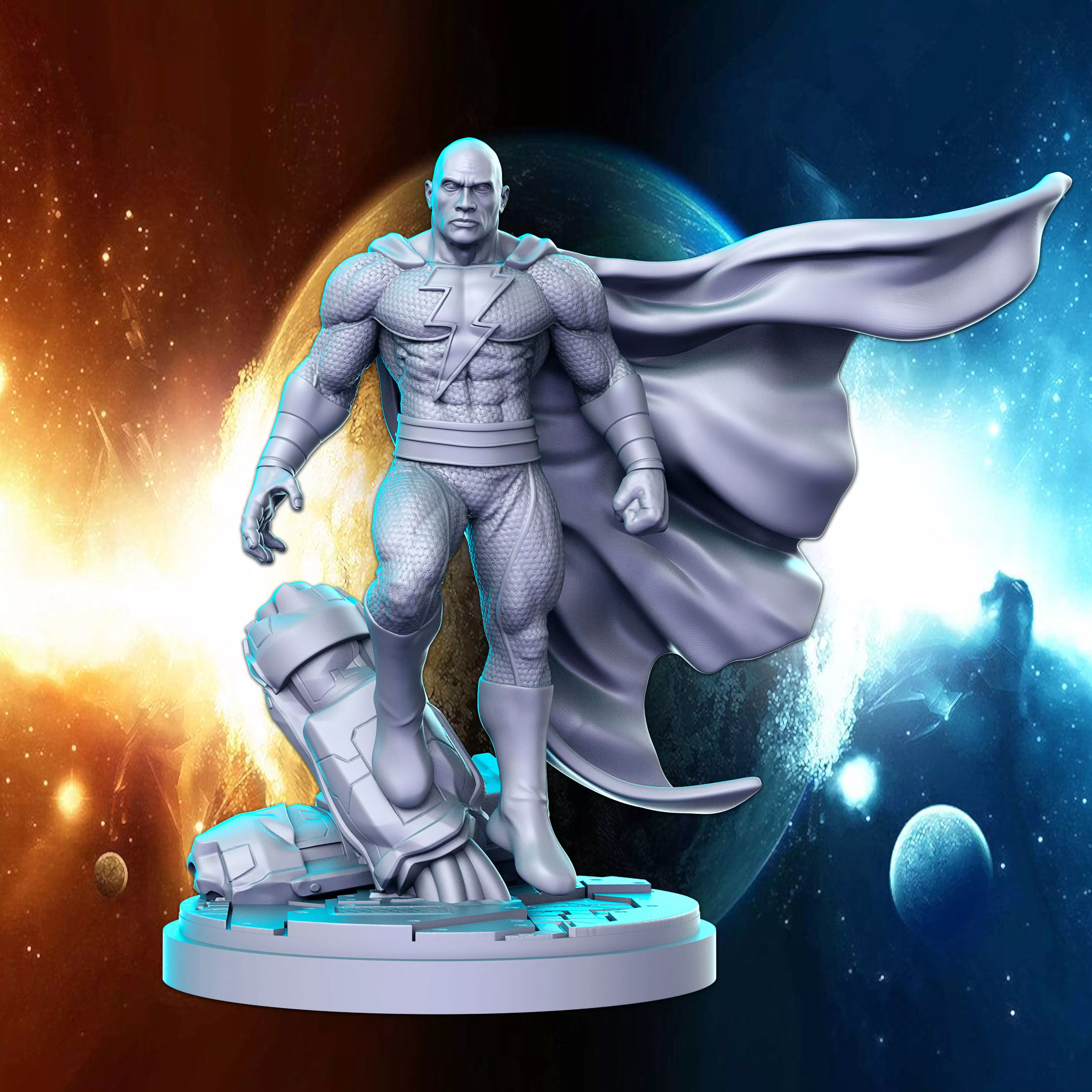 Black Adam The Rock DC comics Super Hero 32mm Pre-supported 3D print model_0