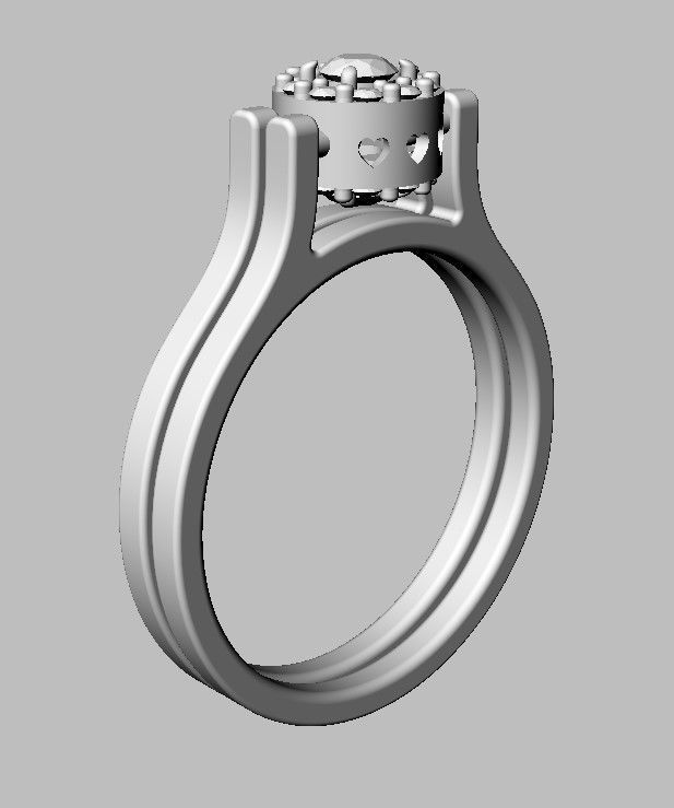 Double Face Ring - 3mm Gemstone 3D print model_22