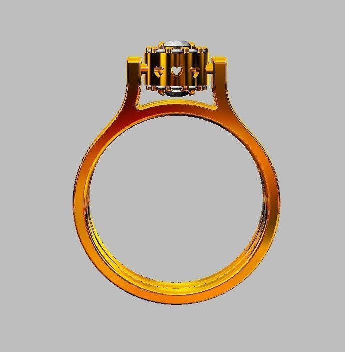 Double Face Ring - 3mm Gemstone 3D print model_17