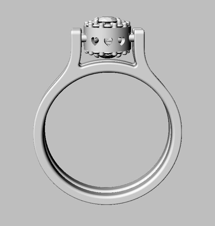 Double Face Ring - 3mm Gemstone 3D print model_24