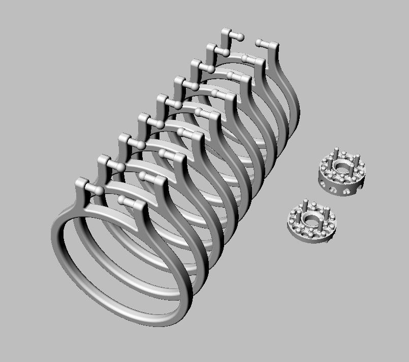 Double Face Ring - 3mm Gemstone 3D print model_8