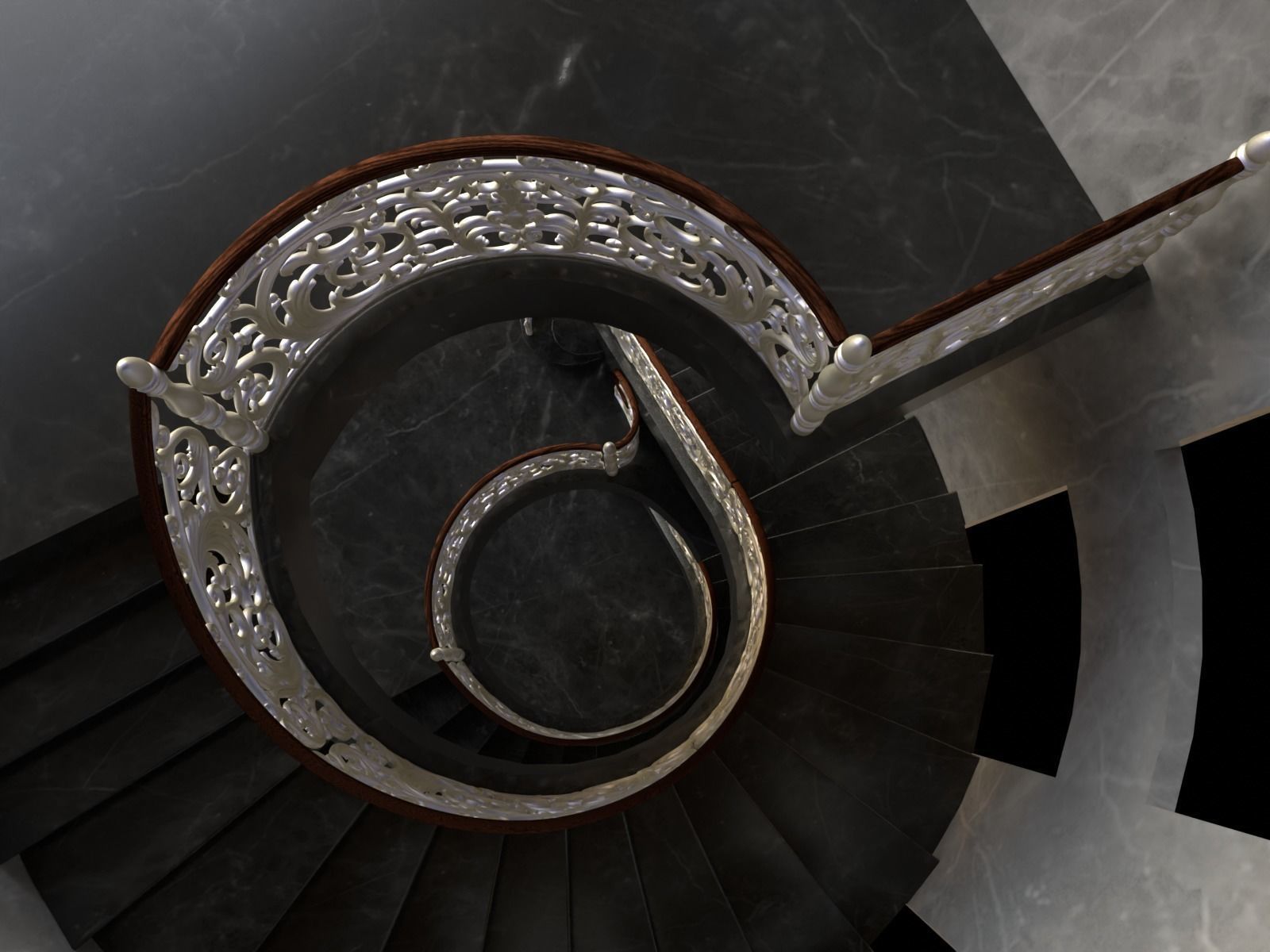 Staircase railings 2 Low-poly 3D model_2