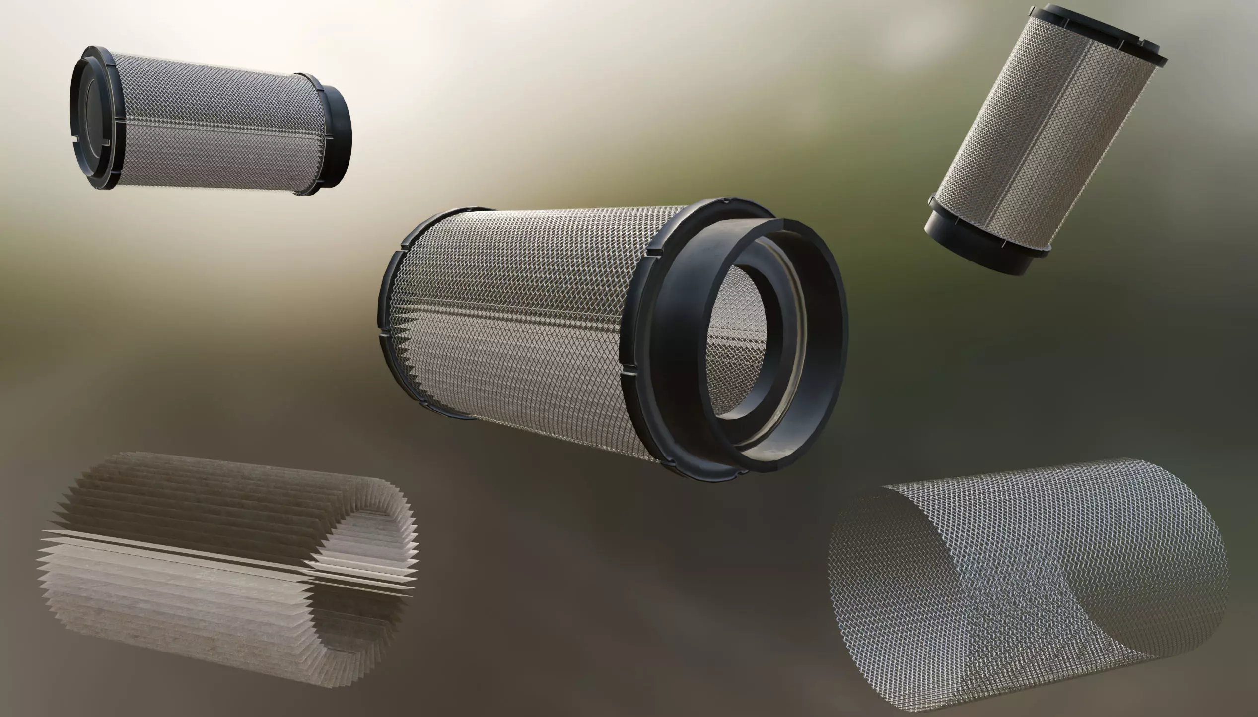 Generic MTU Air Filter Low-poly 3D model