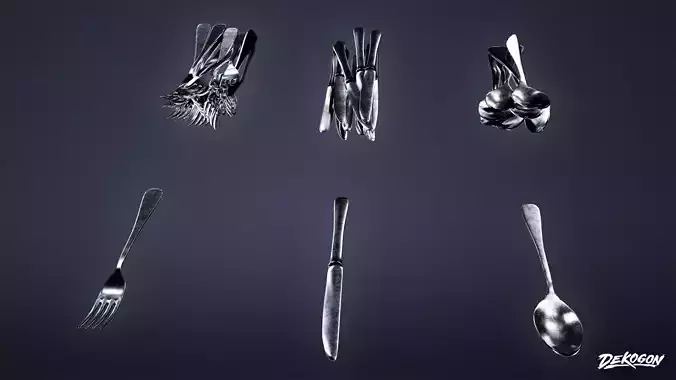 KITCHEN - Silverware 01 - LOW POLY
