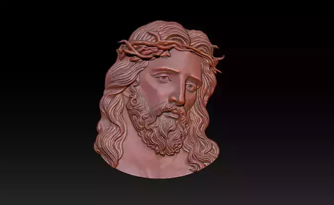 Jesus Face Bas Relief