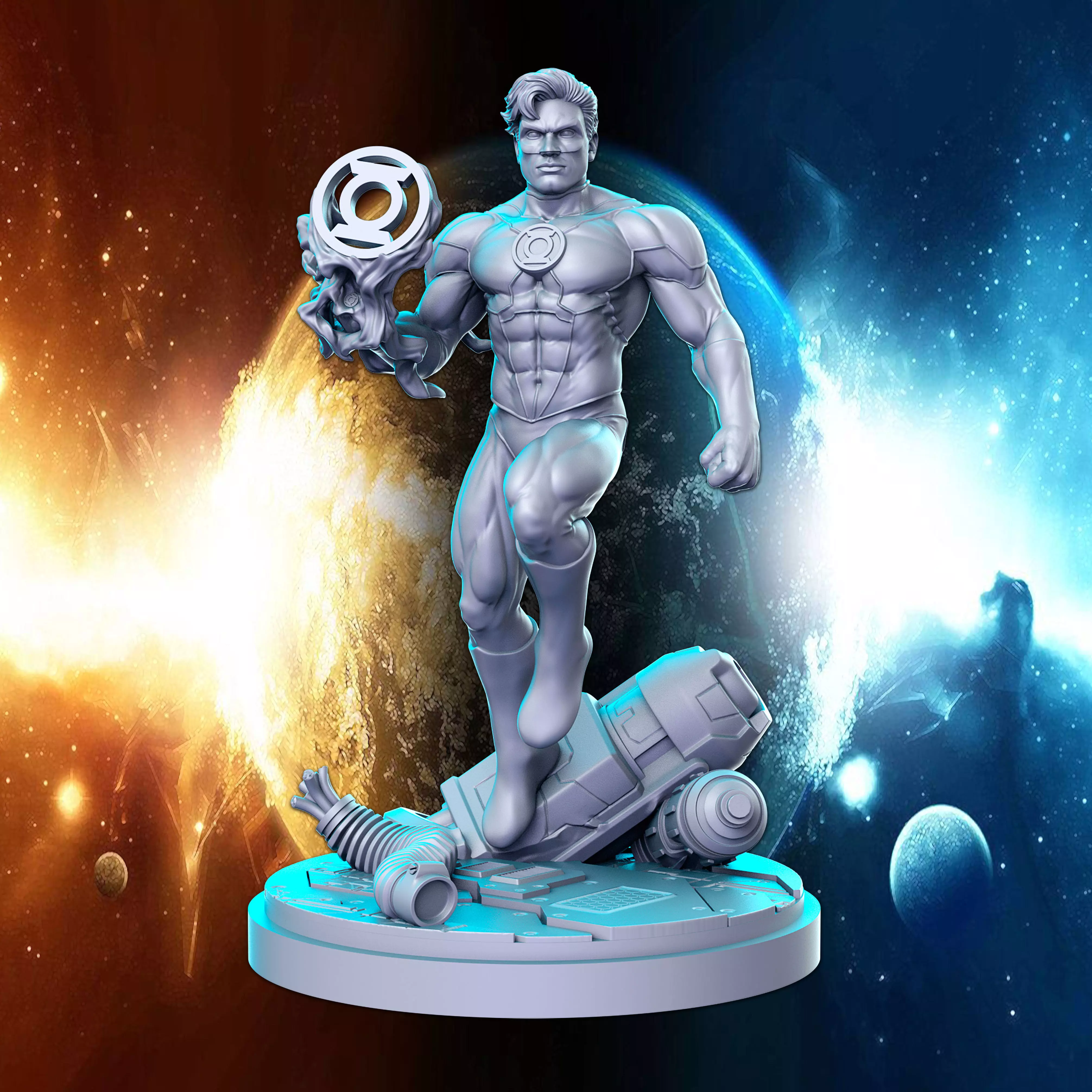 Hal Jordan DC comics Super Hero 32mm Pre-supported 3D print model_0