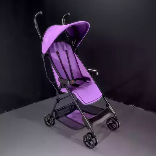 Doll Stroller Low-poly 3D model