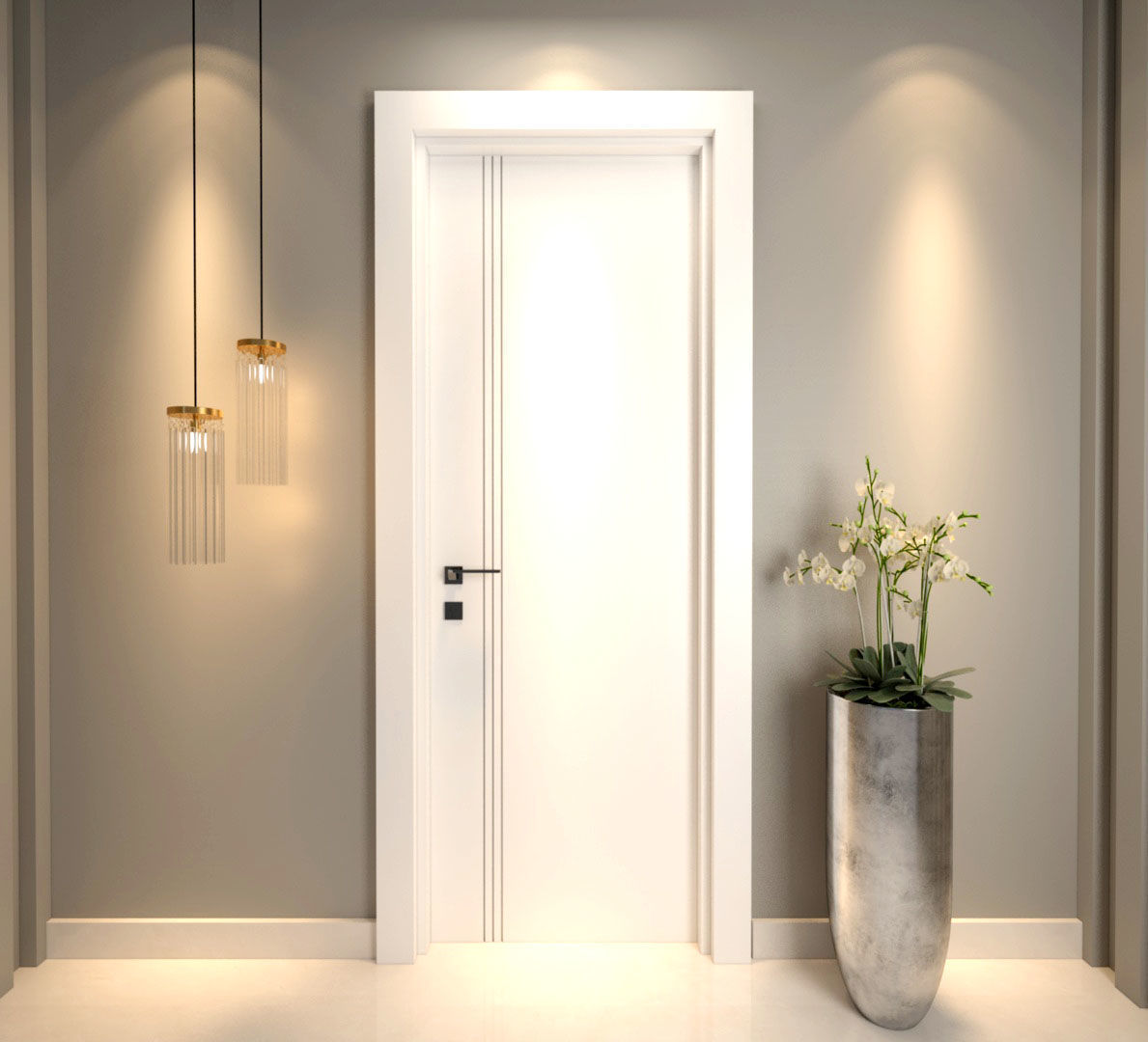 group of 7 wooden doors 3D model_5